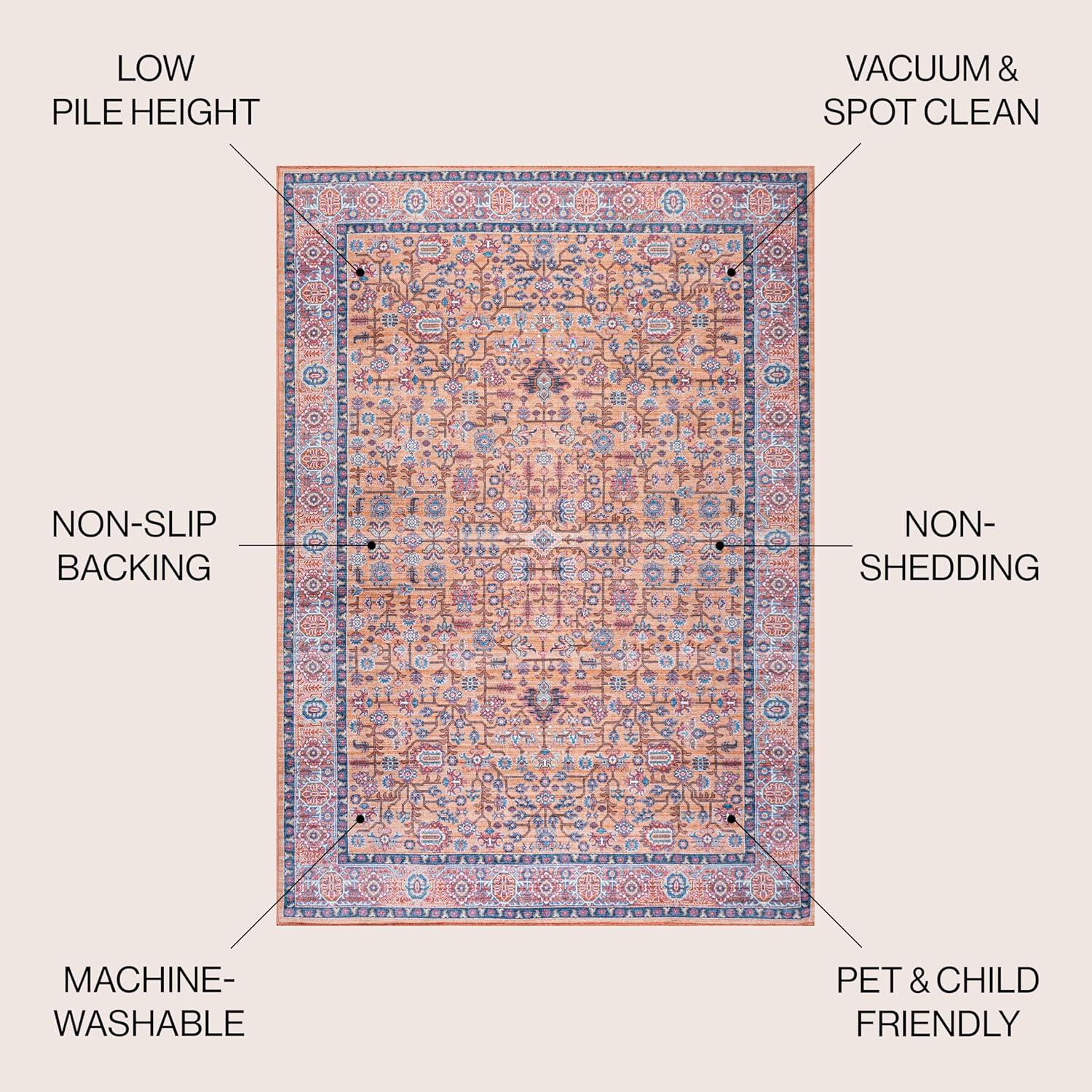 3' x 5' Kemer All-Over Persian Machine Washable Indoor/Outdoor Area Rug, Multi - JONATHAN Y