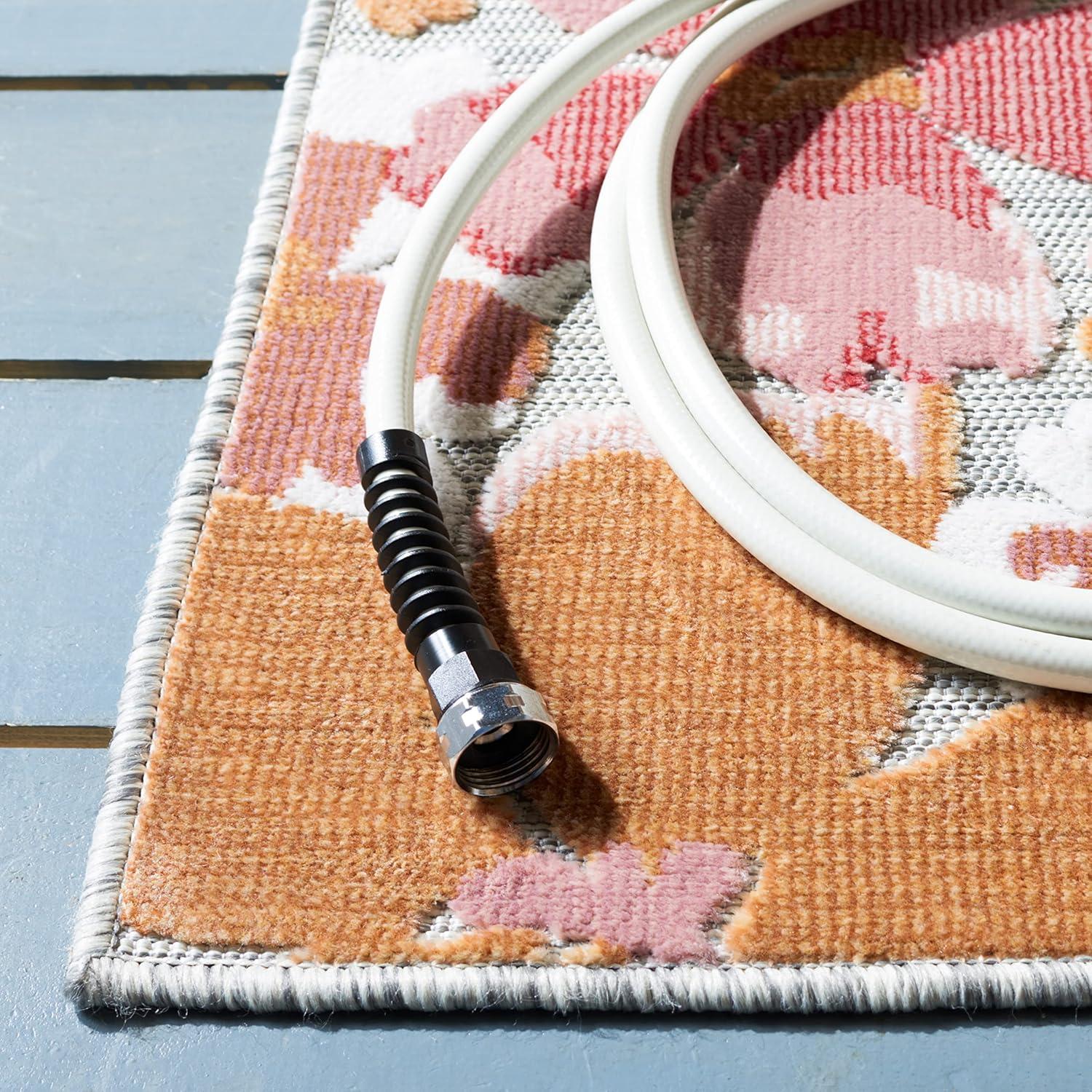 Cabana CBN488 Loomed Indoor/Outdoor Area Rug - Grey/Rose - 8'x10' - Safavieh