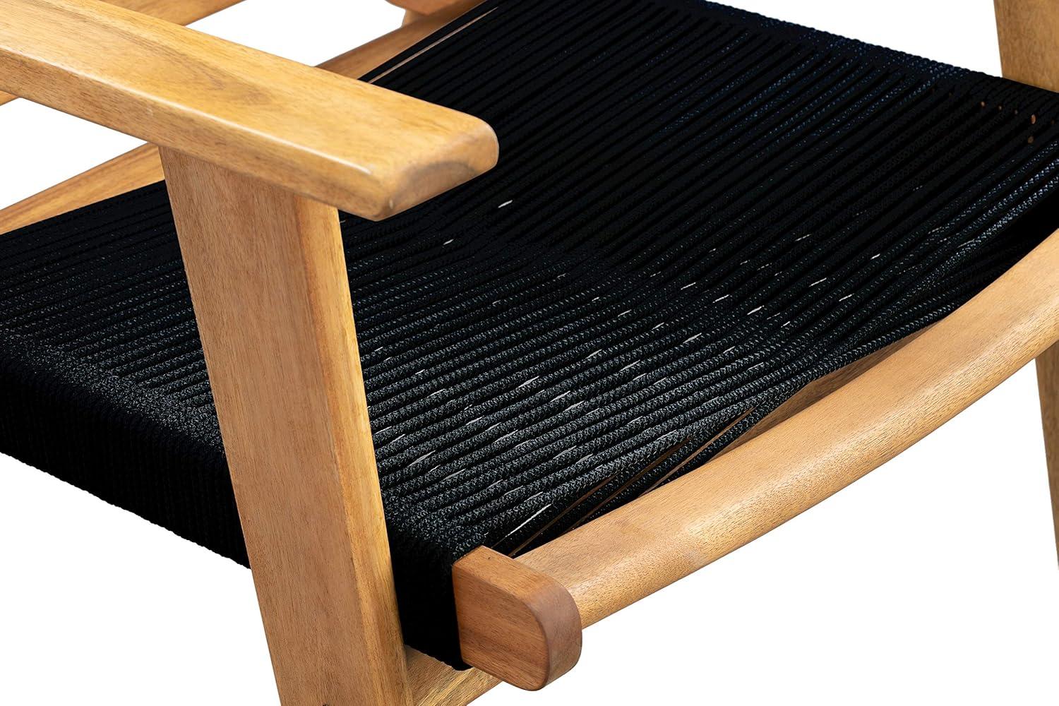 PatioSense Patio Sense Kingsmen Armchair ,Natural Finish ,Midcentury Modern Sofa Chair ,Indoor & Outdoors