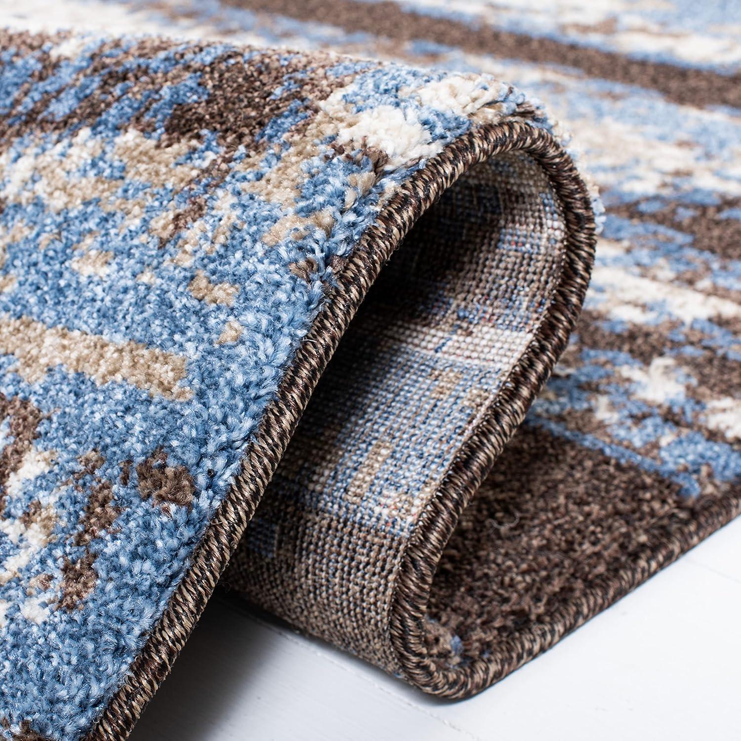 Retro RET2138 Power Loomed Indoor Runner Rug - Cream/Blue - 2'3"x13' - Safavieh.