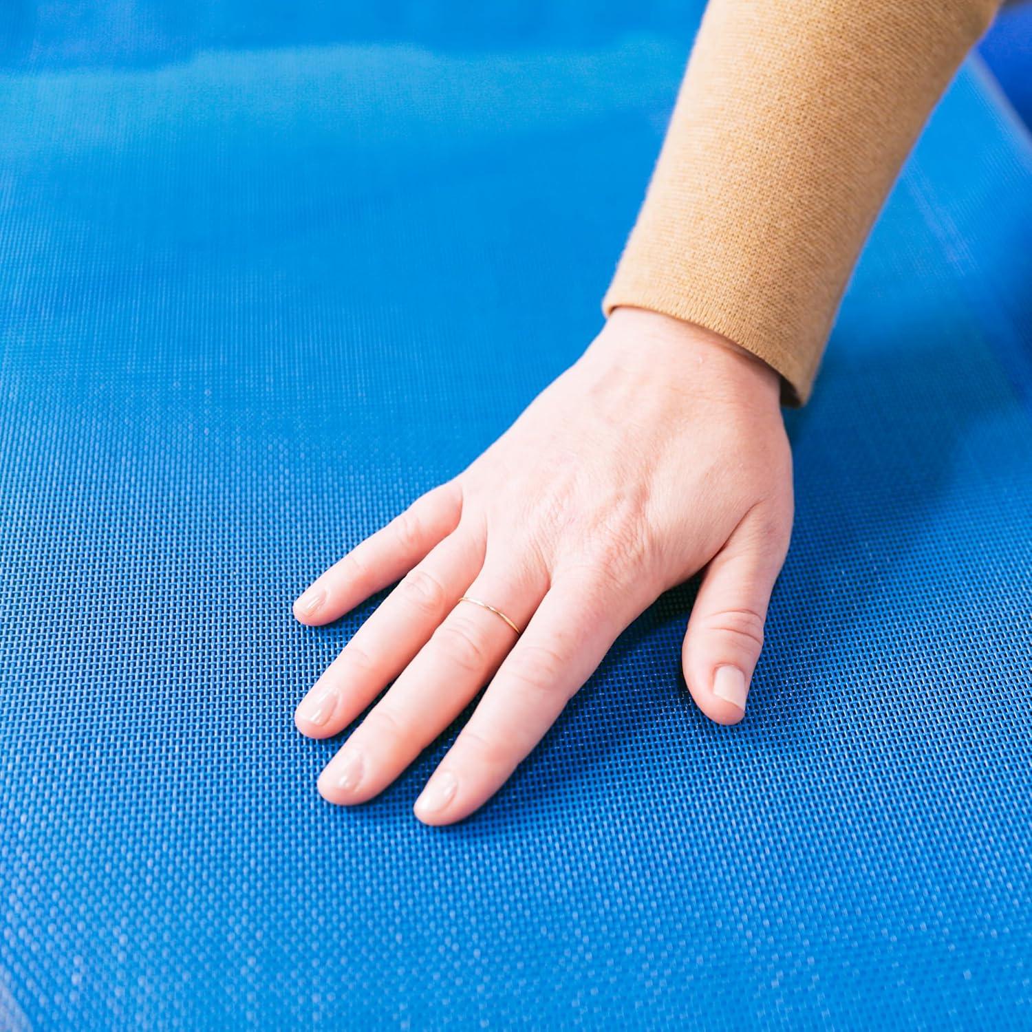 ECR4Kids ECR4Kids Stackable Kiddie Cot with Sheet, Classroom Furniture, Blue (Set of 6)