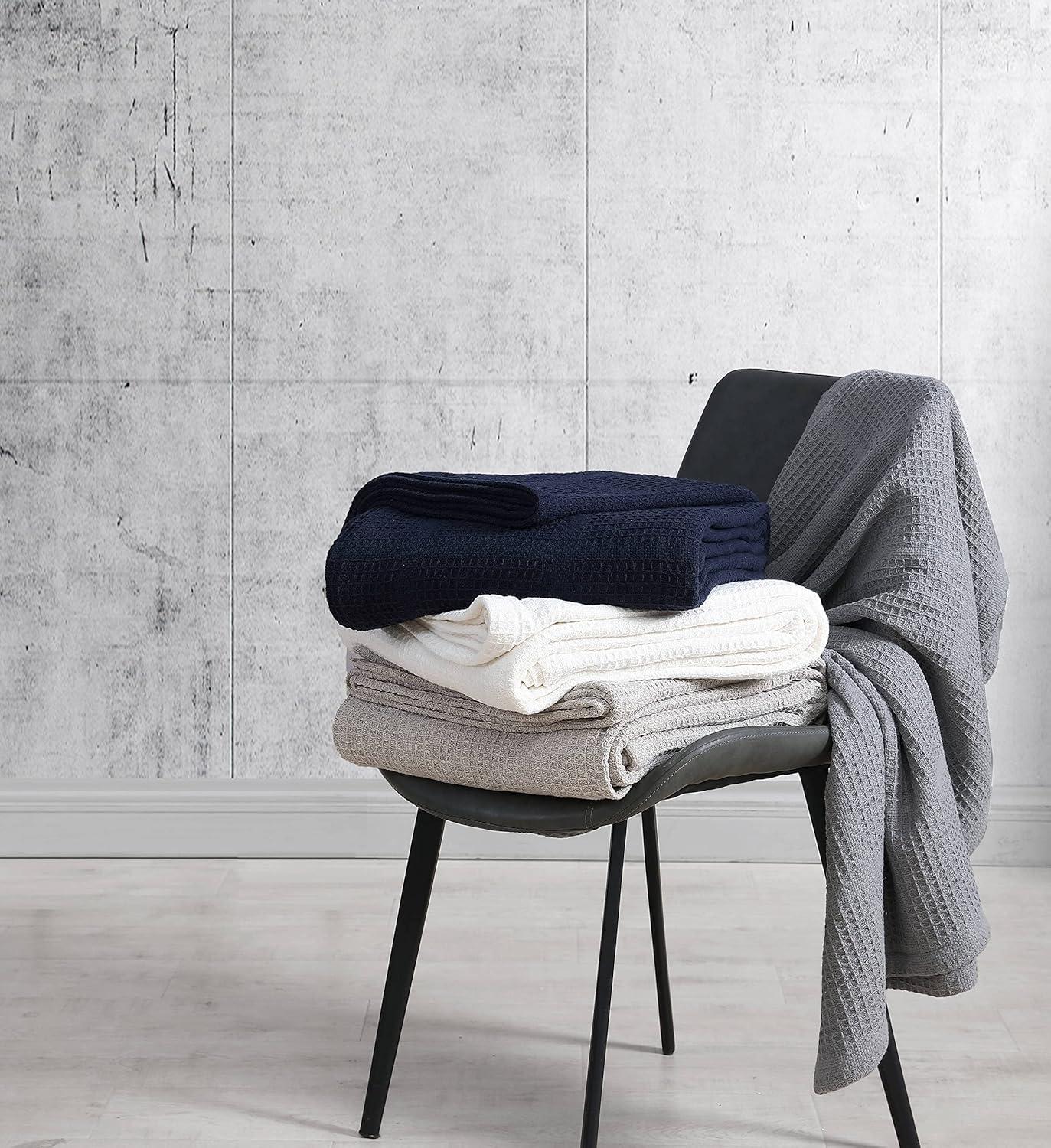 Kenneth Cole Kenneth Cole Waffle Grid Solid Cotton Blanket