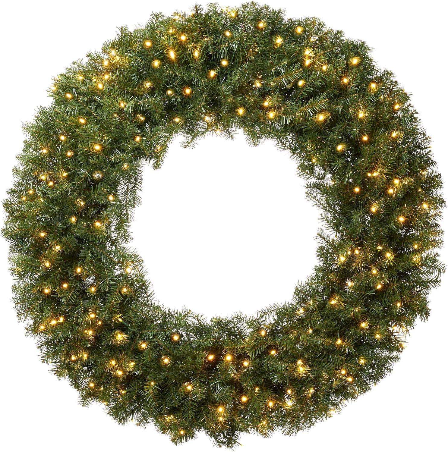 Casafield Artificial Christmas Wreath for Front Door, Window or Mantel, Green Fir Indoor/Outdoor Holiday Décor