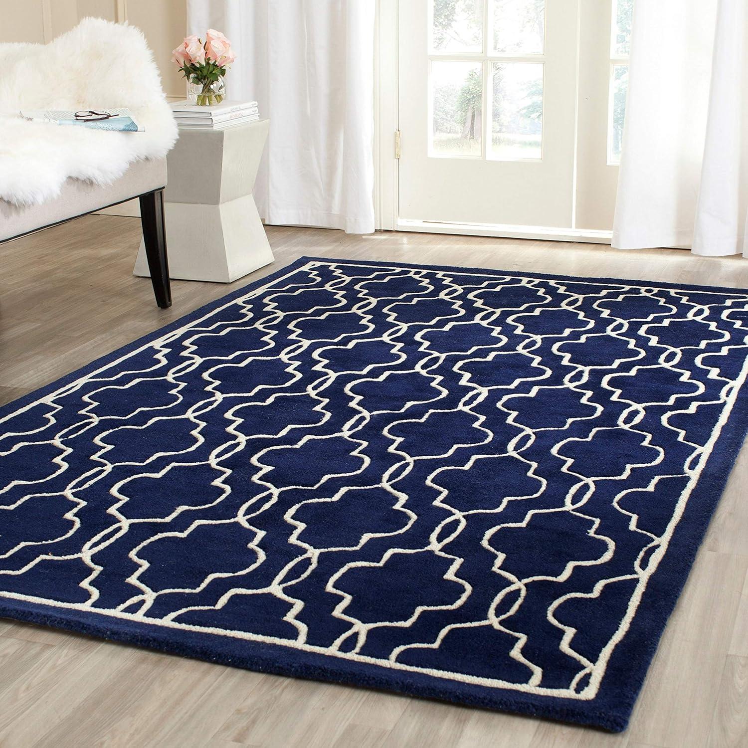 SAFAVIEH Chatham Jaymz Geometric Wool Area Rug, Grey/Ivory, 9' x 12'