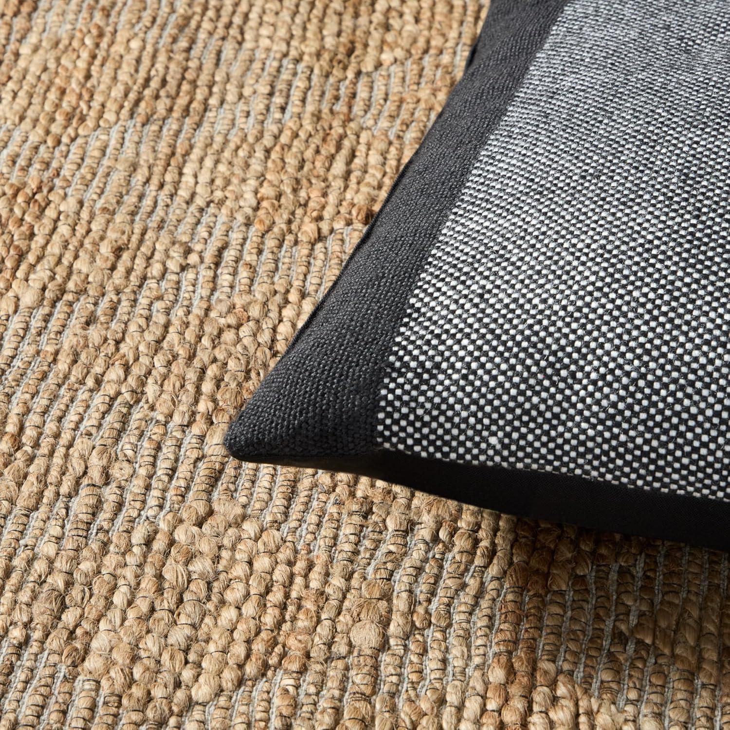 Black and Ivory Square Recycled Material Outdoor Pillow