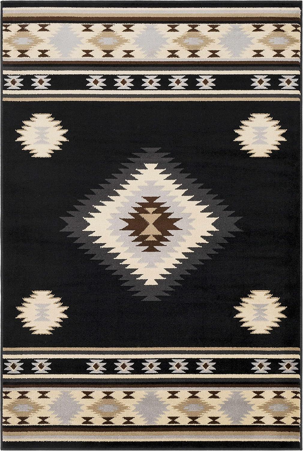 Hauteloom Rectangle Area Rug Black