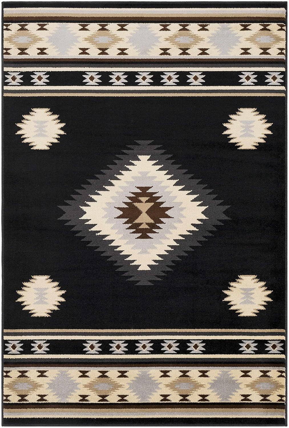 Hauteloom Rectangle Area Rug Black