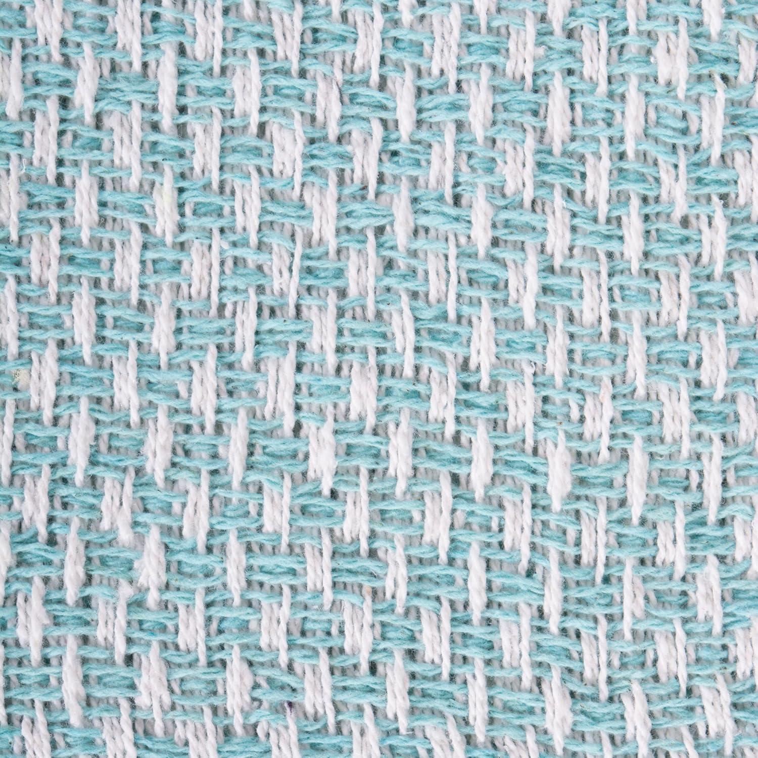 50"x60" Woven Throw Blanket Storm Blue - Design Imports: Lightweight, Machine Washable, Cotton