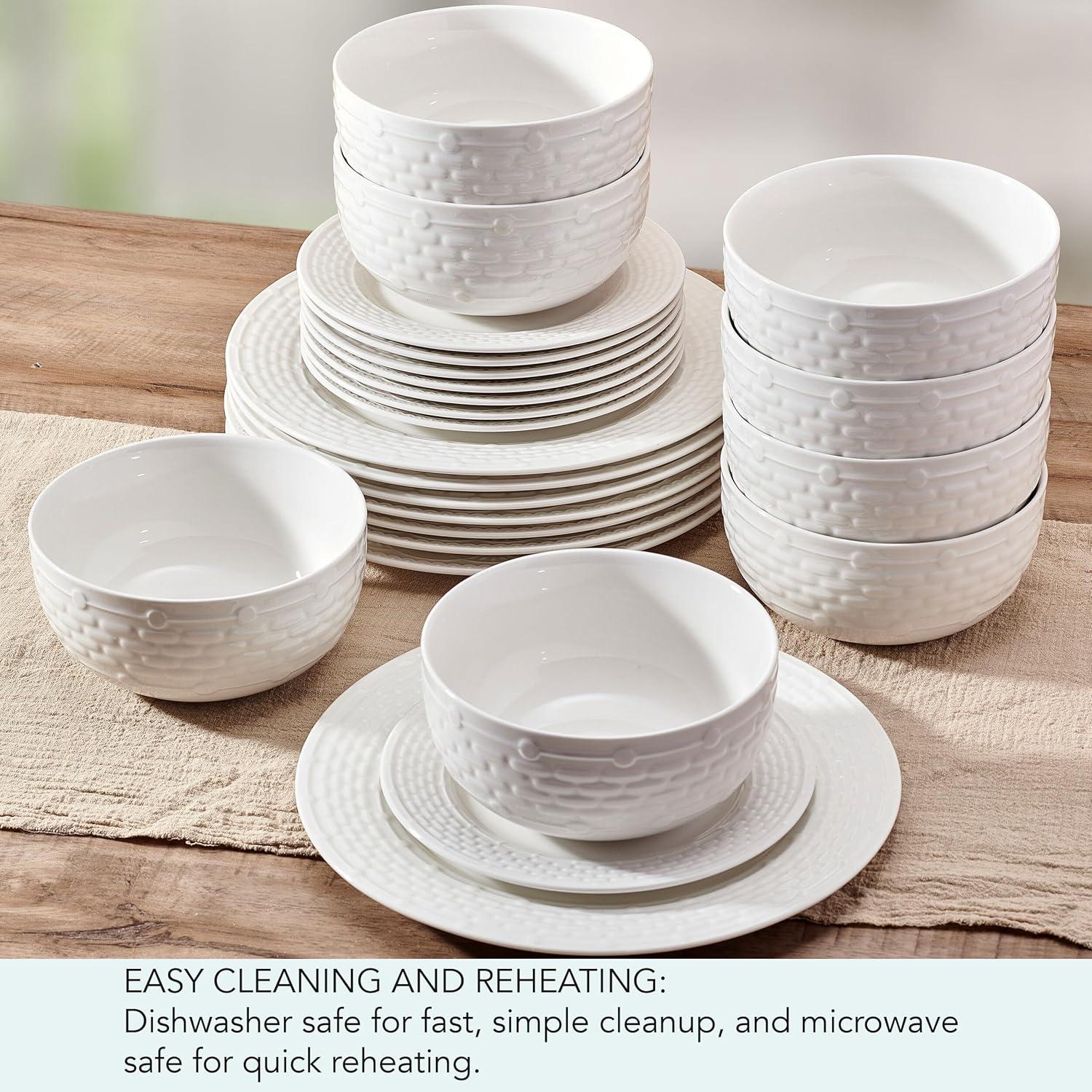 Pfaltzgraff Sonya 24 Piece Porcelain Dinnerware Set White