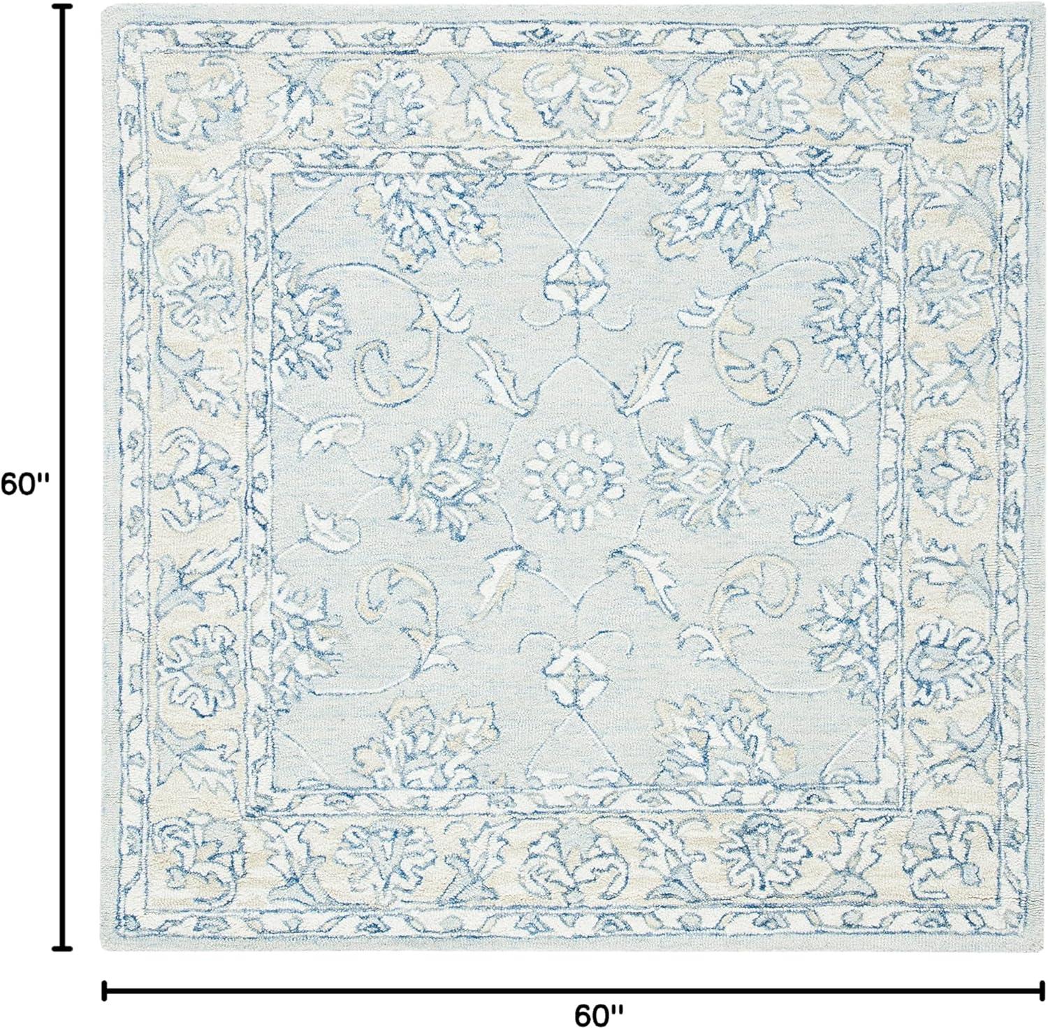 Micro-Loop MLP535 Hand Tufted Area Rug - Blue/Beige - 5'x5' - Safavieh.