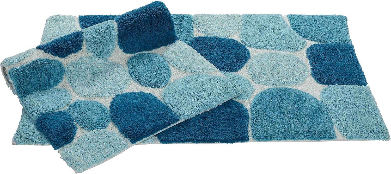 Chesapeake Pebbles 2 pc Arctic Blue Bath Rug Set (21"x34" & 24"x40")