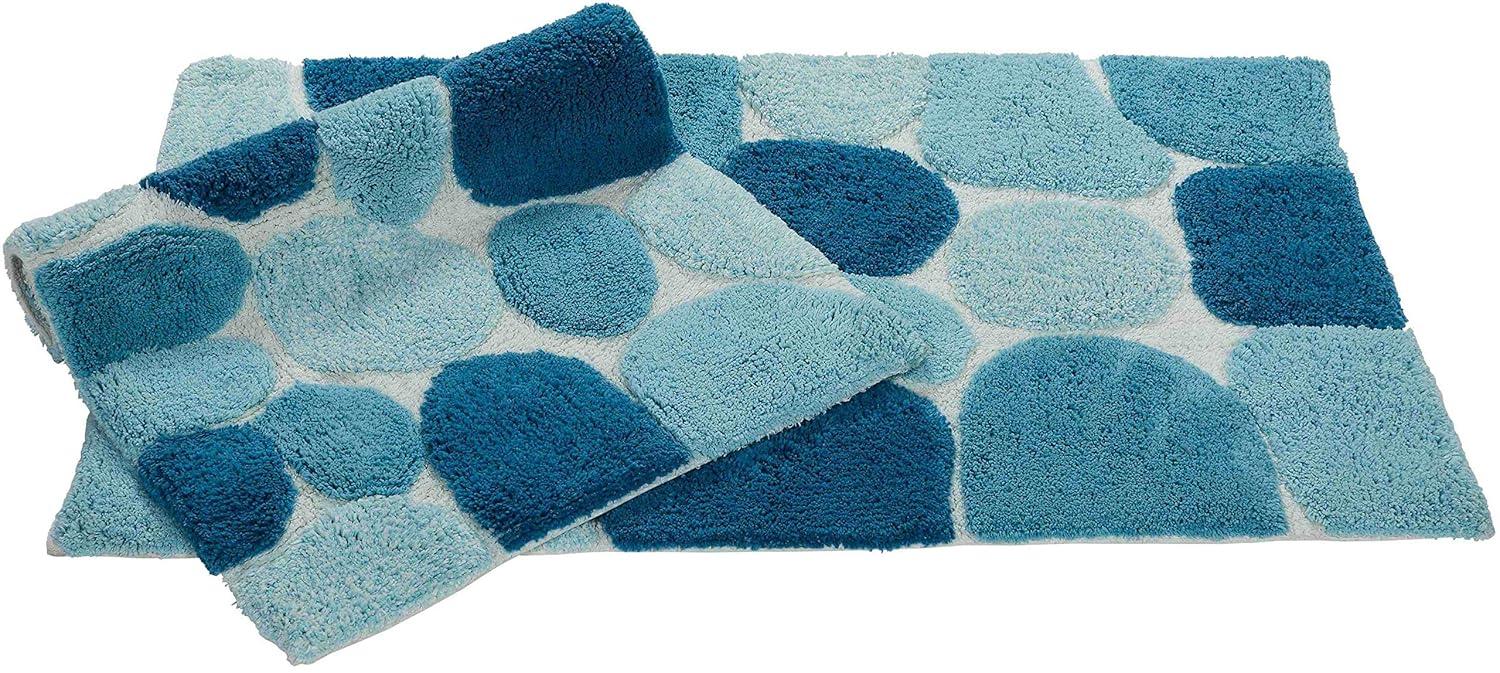 Chesapeake Pebbles 2 pc Arctic Blue Bath Rug Set (21"x34" & 24"x40")