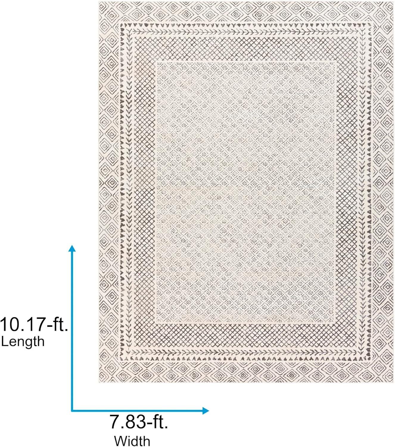 Grayson Farmhouse Rectangular Area Rug, Gray, 7'10" x 10'2"