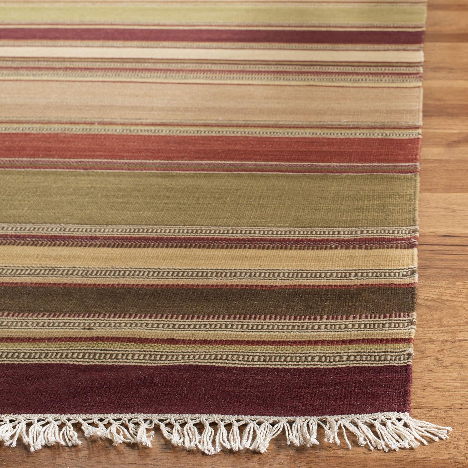 Striped Kilim STK313 Hand Woven Indoor Area Rug - Red - 4'x6' - Safavieh.