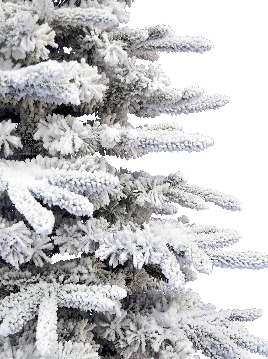 Christmas Time 6.5-Ft. Unlit Snowy White Pine Artificial Christmas Tree with Stand