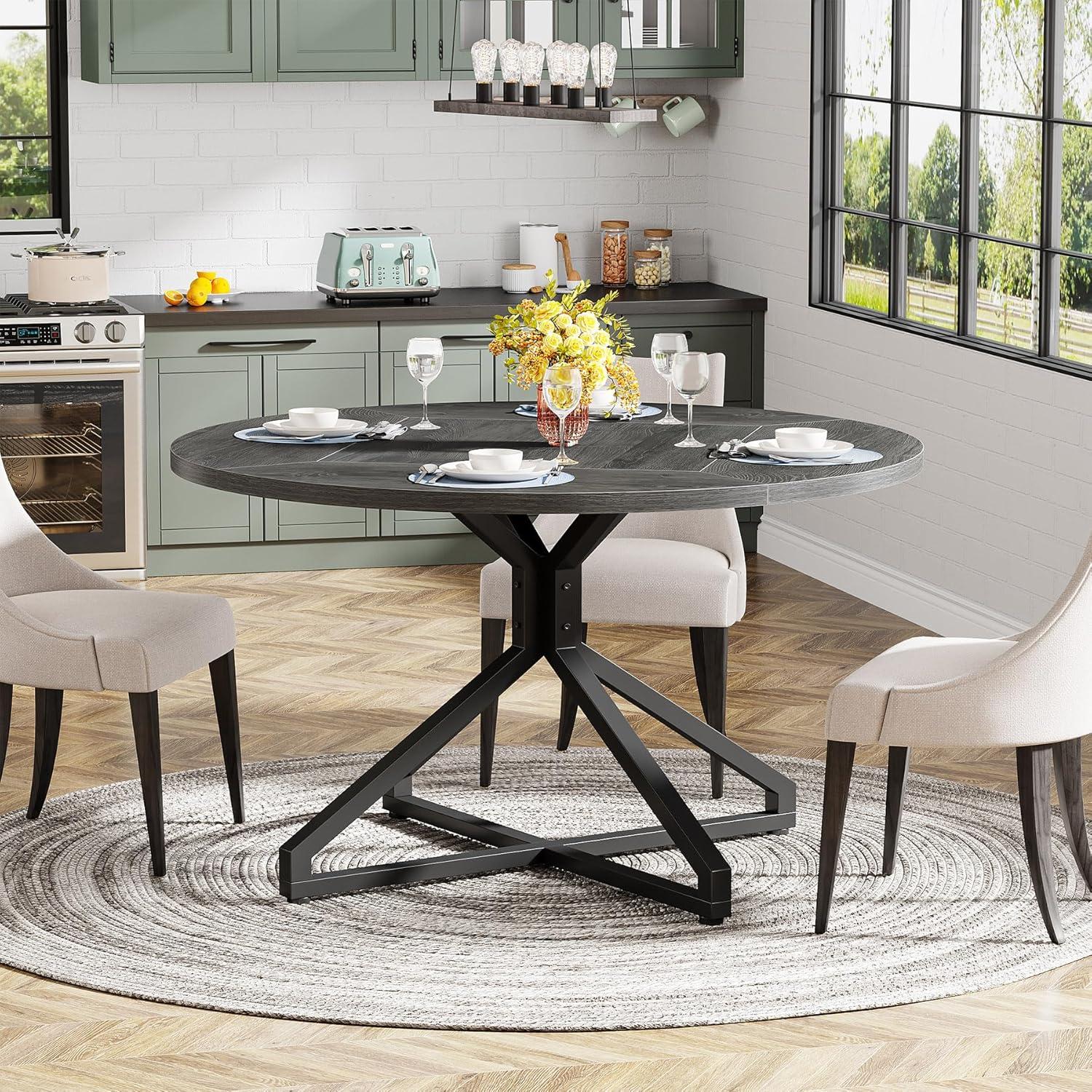 Millwood Pines 47 Inch Round Dining Table For 4-6 People