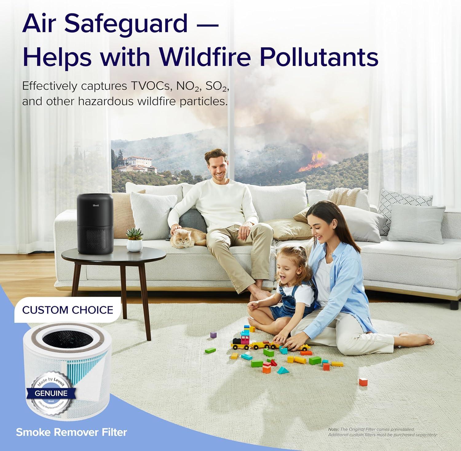 Black HEPA Ionic Odor Absorbing Air Purifier