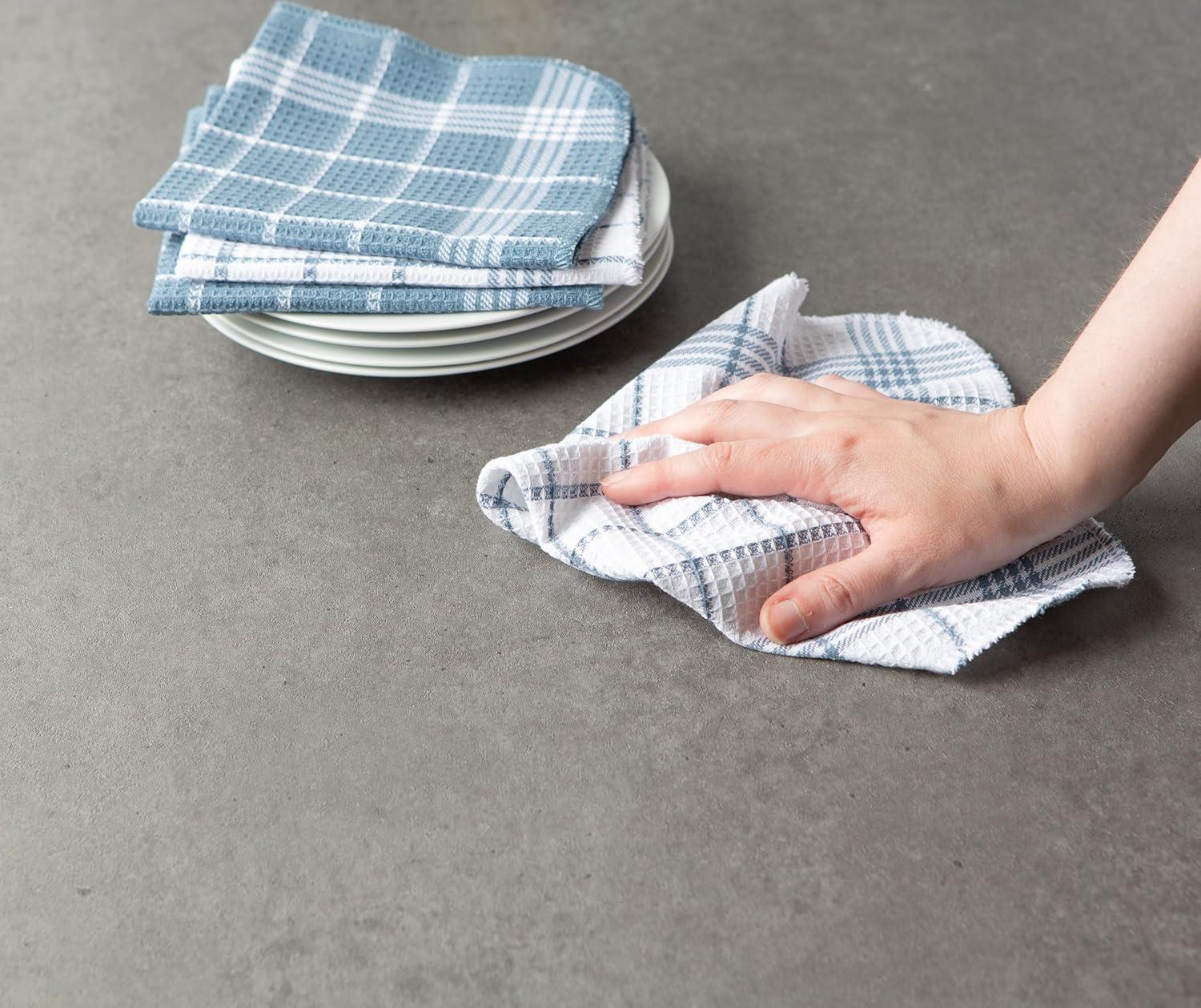 Cotton Checkered Waffle Kitchen Towel Linen Set