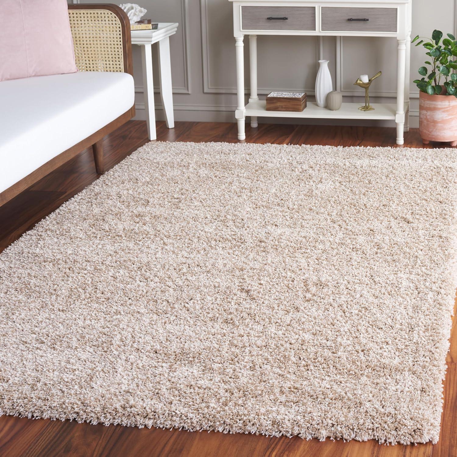 California Shag SG151 Power Loomed Indoor Area Rug - Beige - 5'3"x7'6" - Safavieh