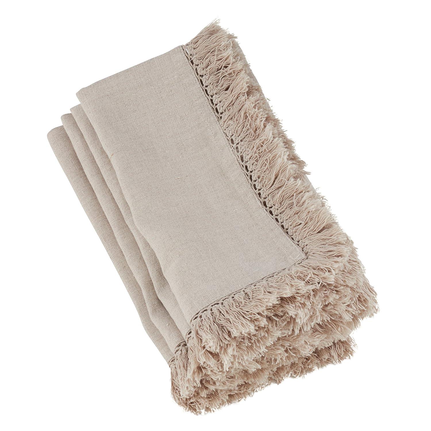 Refined Rustic Fringe Edge 20" Napkin (Set of 4)