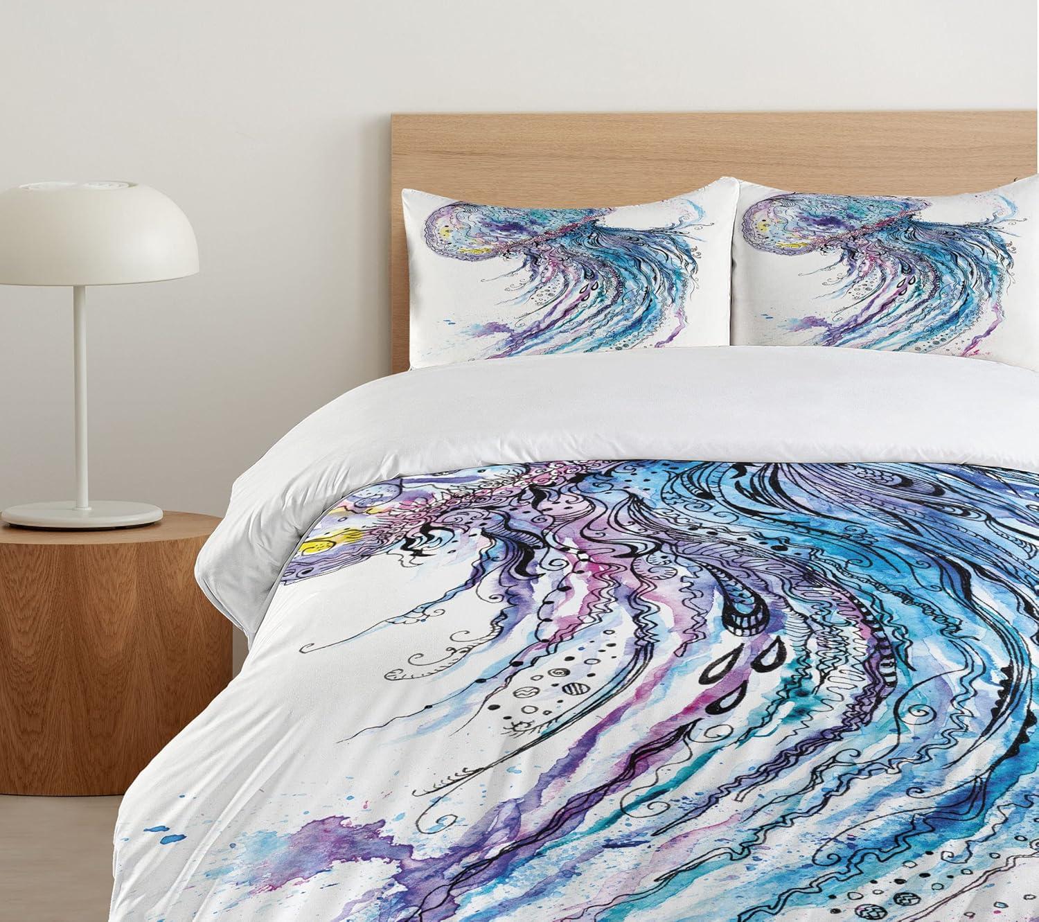 Jellyfish Coastal Duvet Cover Set