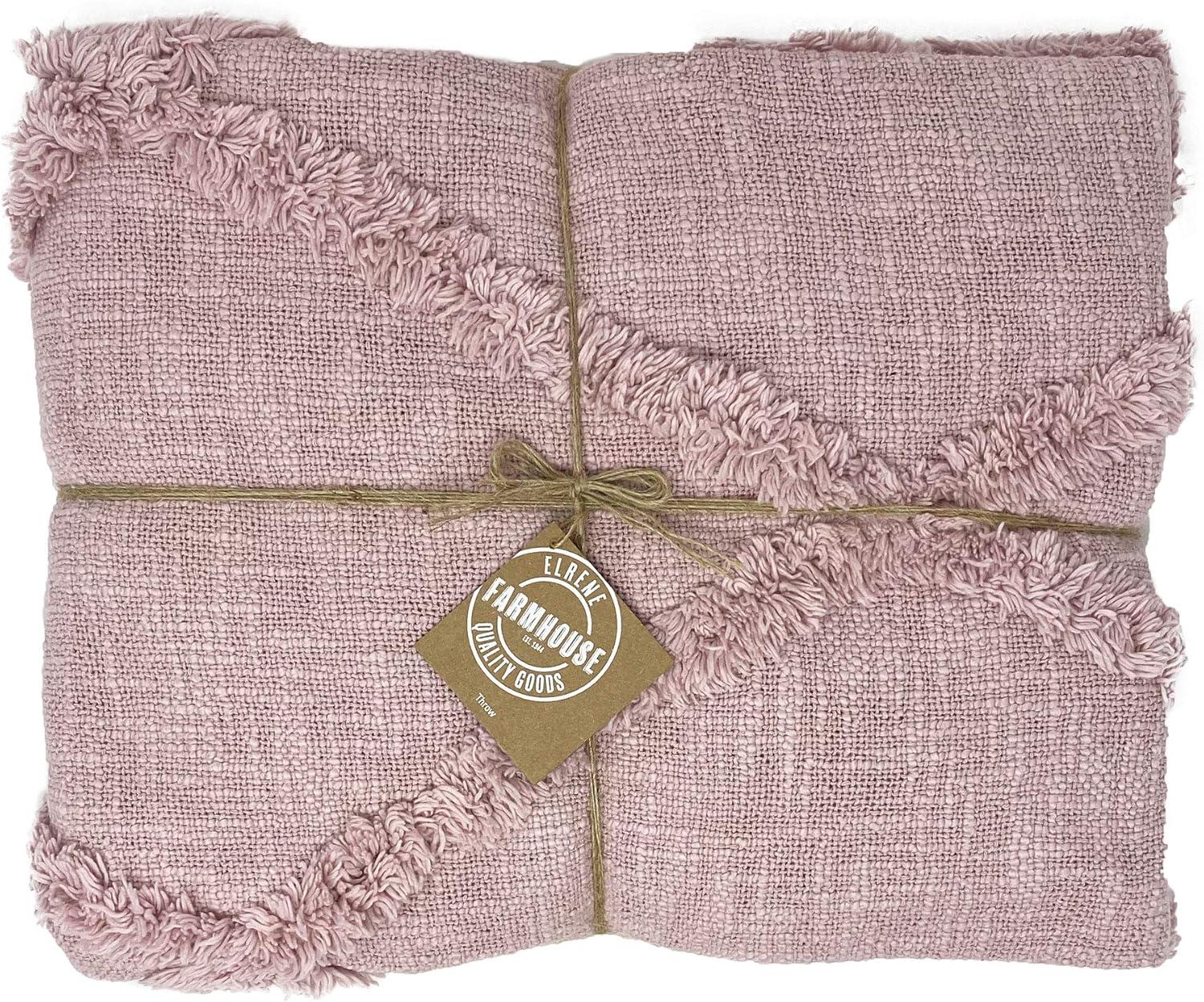 Farmhouse Living Aspen Diamond Tufted Fringe Throw Blanket