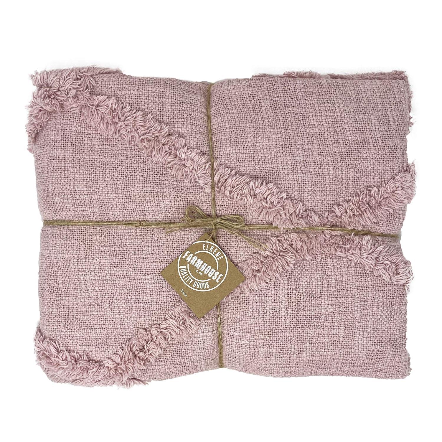 Farmhouse Living Aspen Diamond Tufted Fringe Throw Blanket