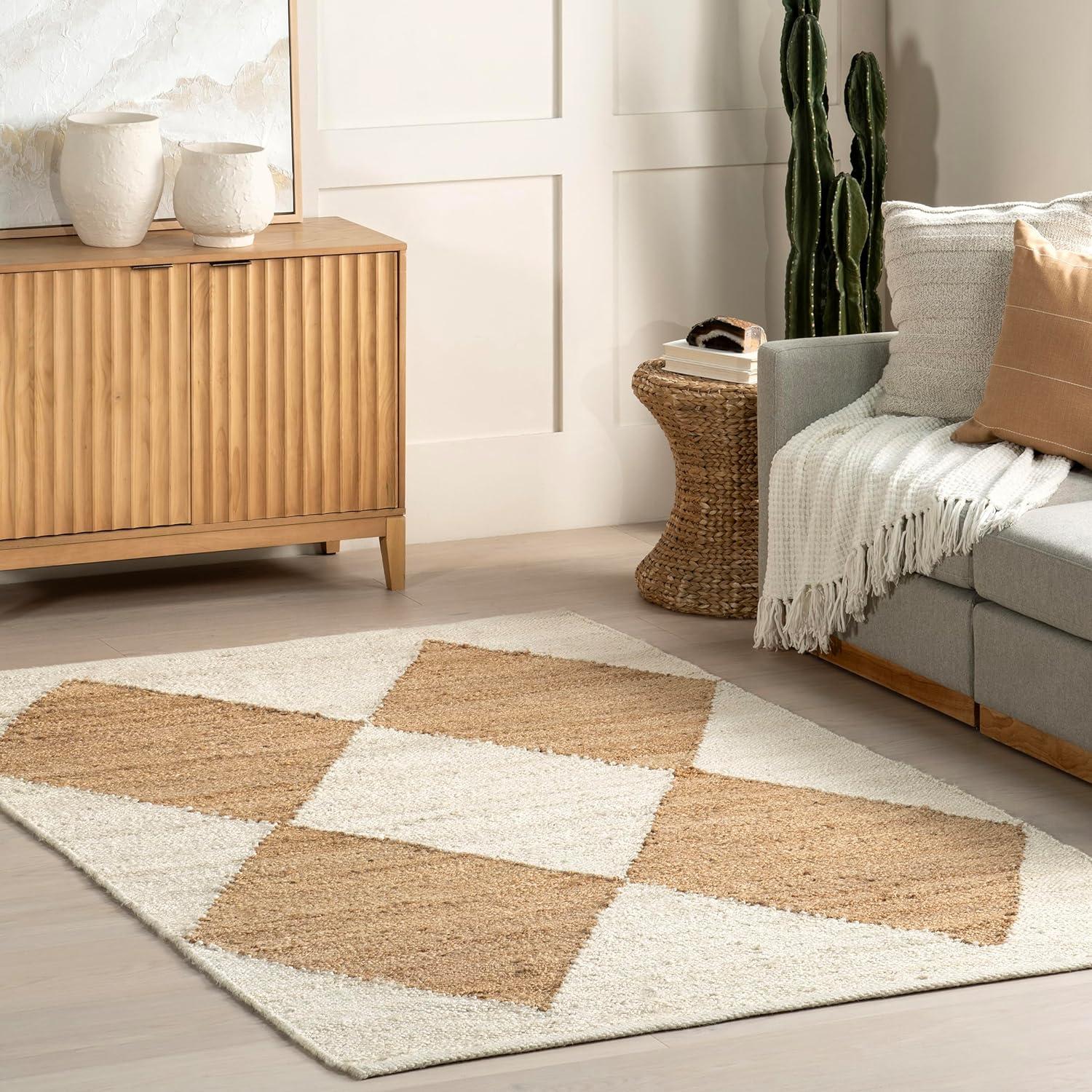 Pandora Diamond Jute Area Rug - nuLOOM