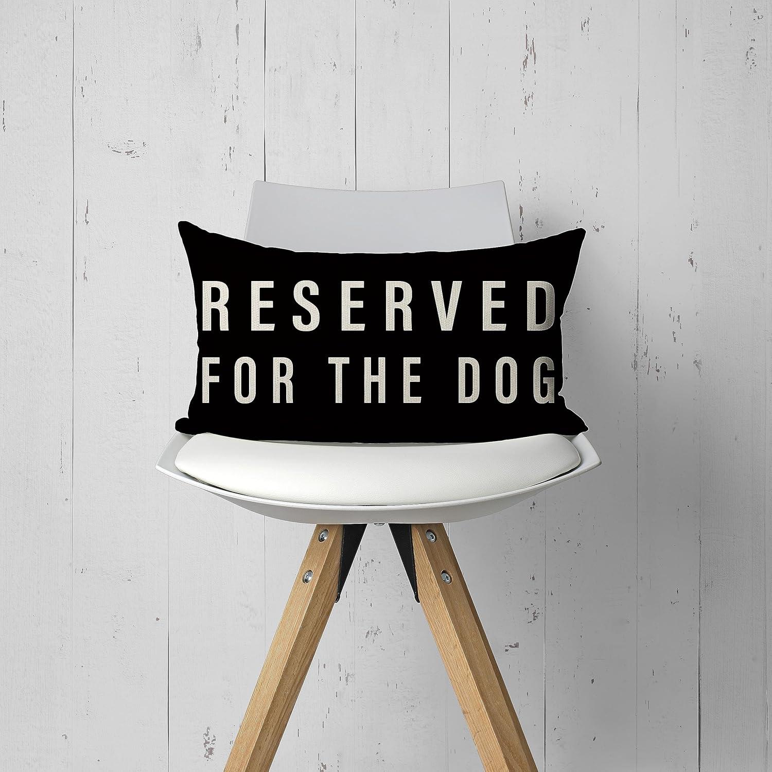 Reserved For The Dog Throw Pillow Case, Dog Lover Gifts, Dog Decor, Funny Dog Pillow Cover, Gifts Dog Mom, Gifts Dog Owner, Gifts Dog Lady, 20 x 12 Inch Cushion Cover for Sofa Couch Bed (purple)