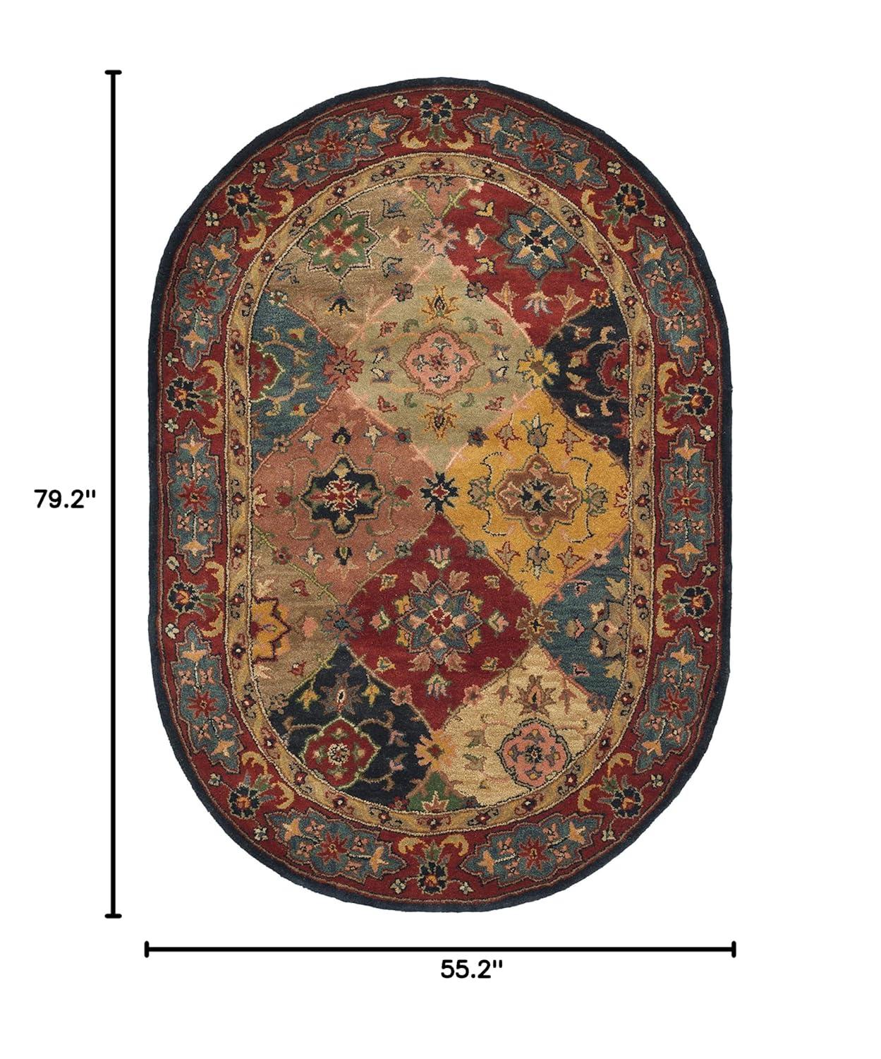 Heritage HG926 Hand Tufted Area Rug - Red/Multi - 4'6"x6'6" Oval - Safavieh.