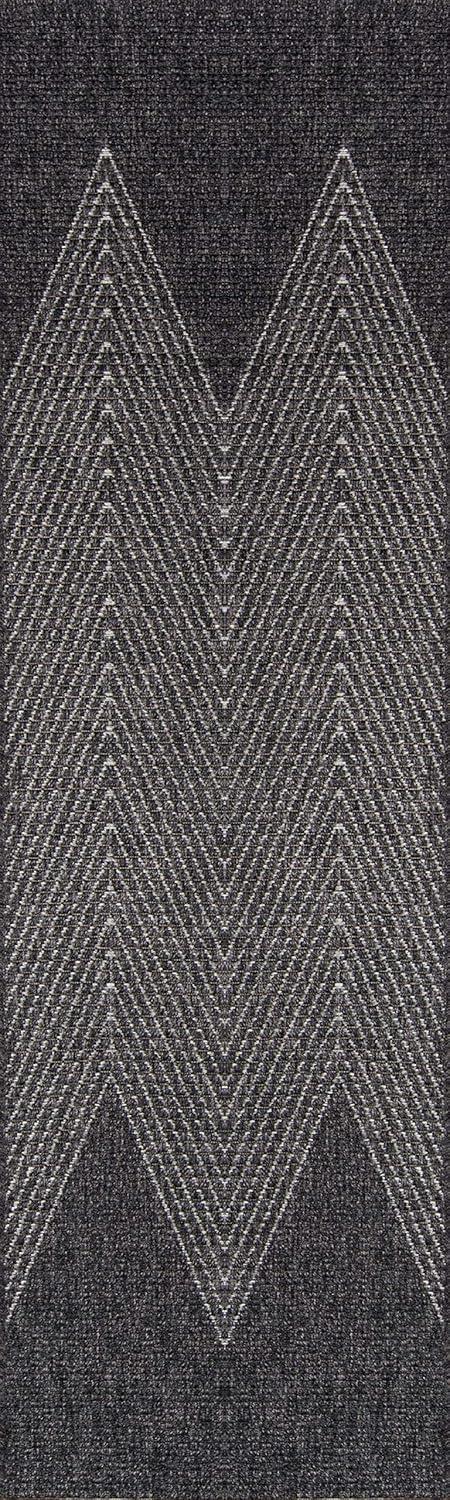Momeni Como Polypropylene Machine Made Charcoal Indoor Outdoor Rug 2'7" X 7'6"
