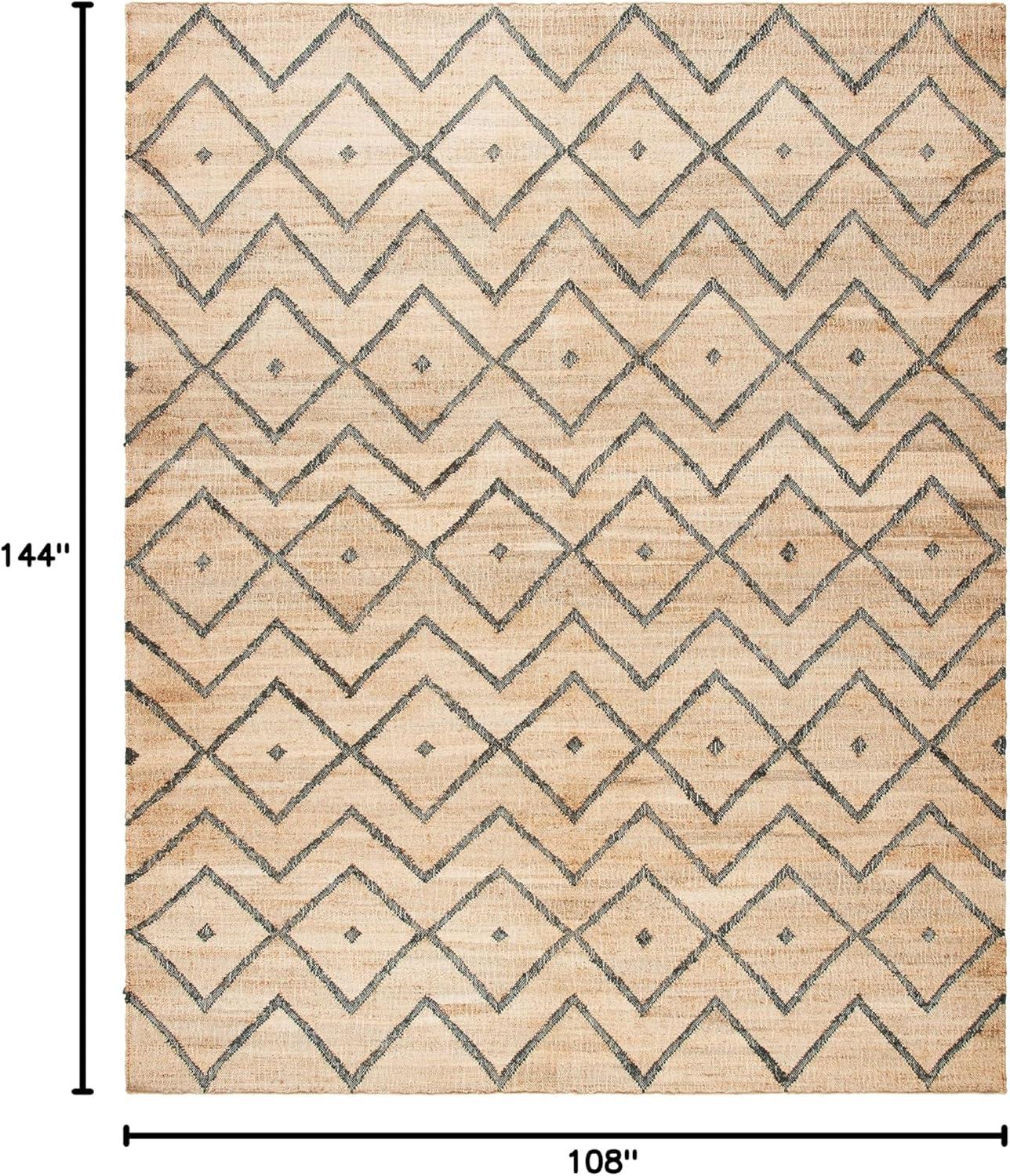 SAFAVIEH Kilim Wesley Geometric Area Rug, Natural/Charcoal, 9' x 12'