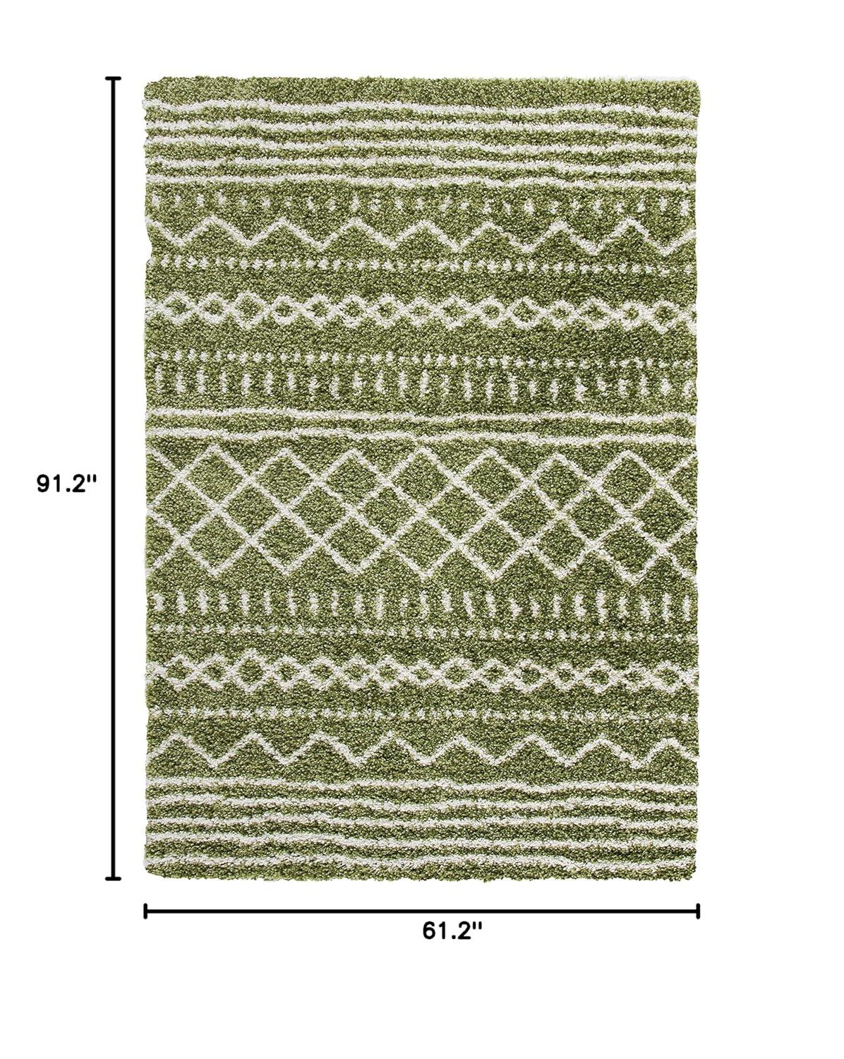 Arizona Shag ASG741 Power Loomed Indoor Area Rug - Green/Ivory - 5'1"x7'6" - Safavieh
