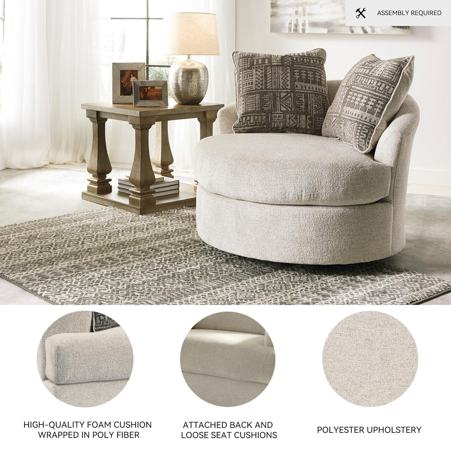 Ebern Designs Maravilla Upholstered Swivel Barrel Chair