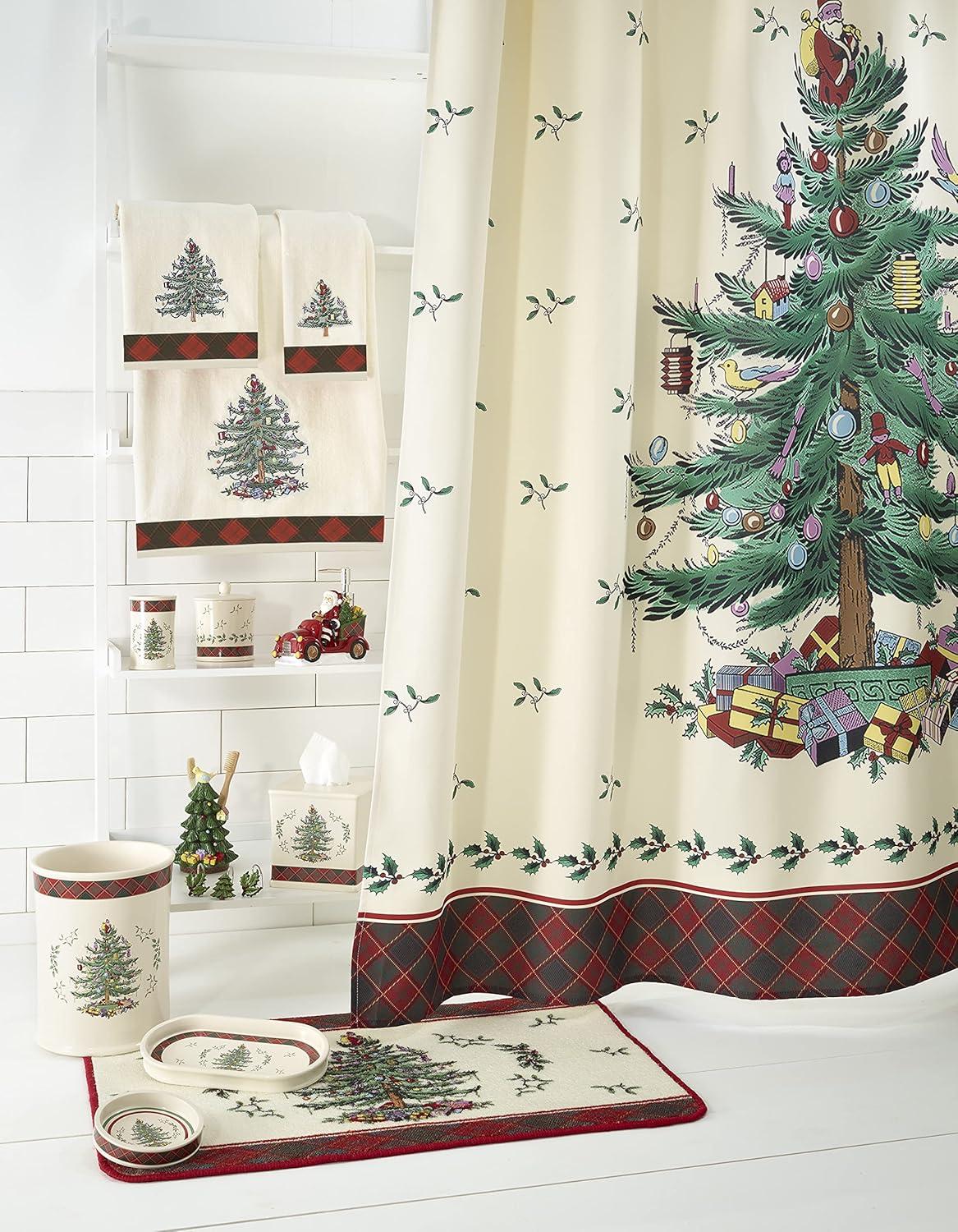 Spode® Christmas Tree Tartan Shower Curtain