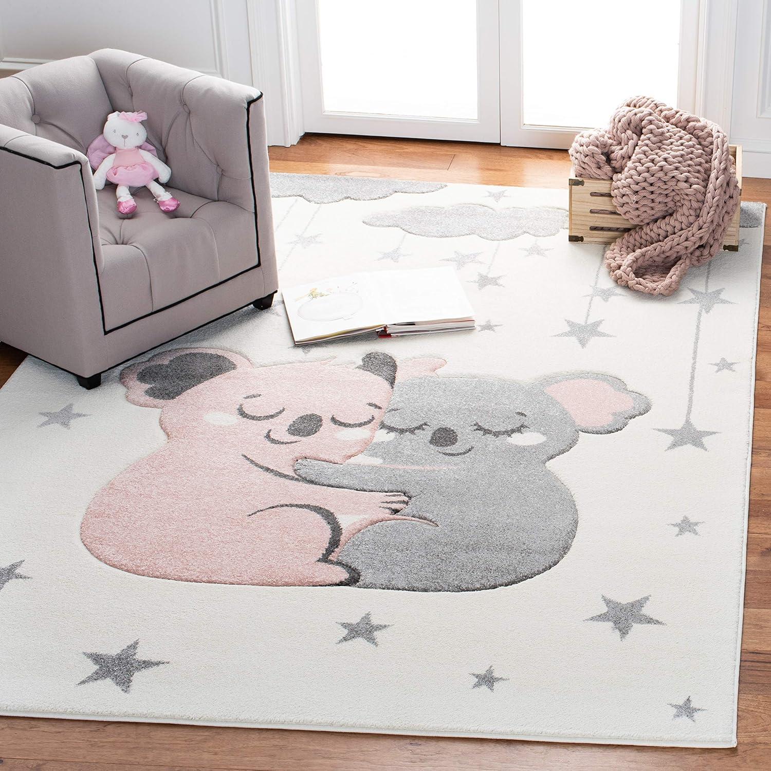 Carousel Kids CRK195 Loomed Indoor Area Rug - Ivory/Pink - 8'x10' - Safavieh