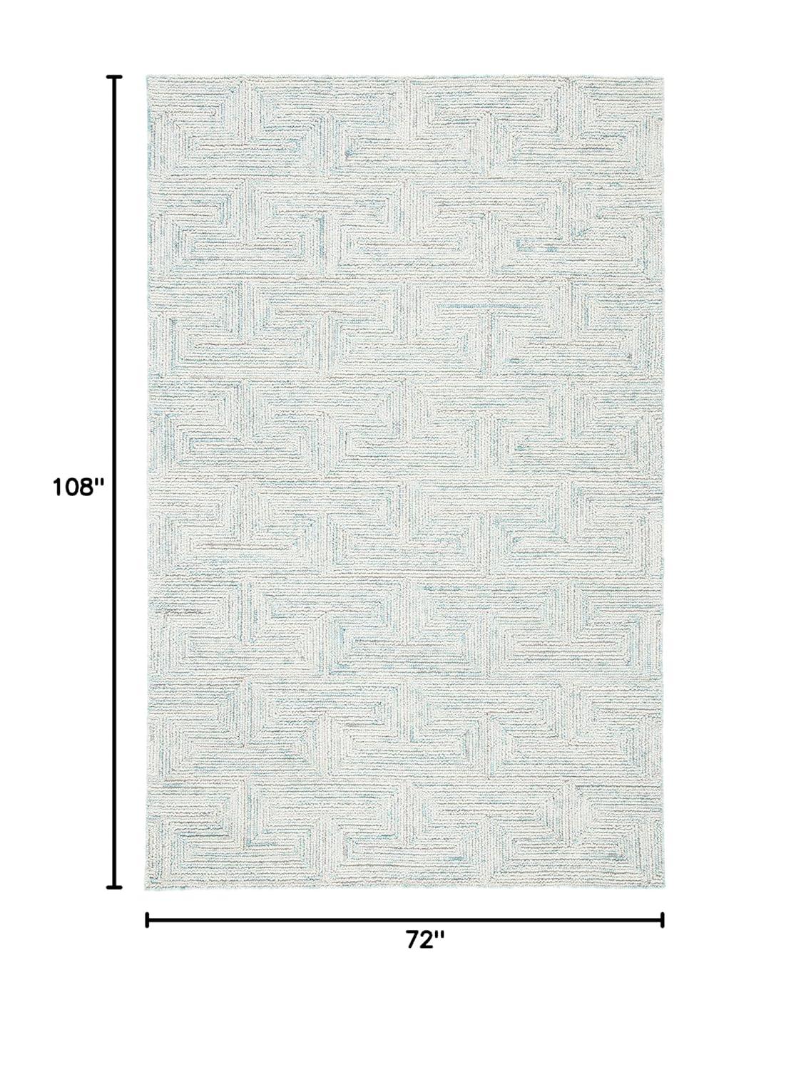 Ikat IKT101 Hand Tufted Area Rug - Teal/Grey - 6'x9' - Safavieh