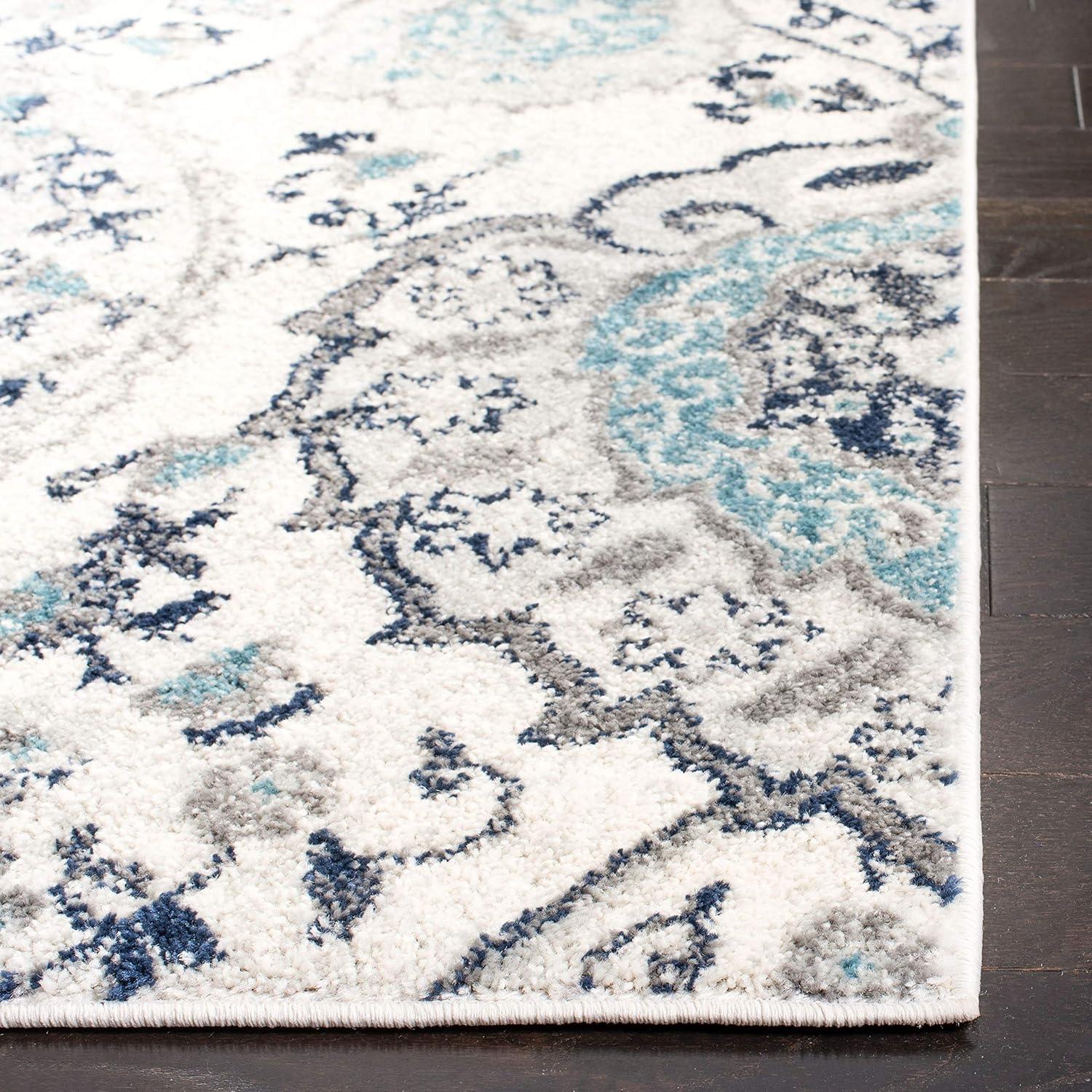 Madison MAD600 Power Loomed Indoor Area Rug - Cream/Light Grey - 4'x4' - Safavieh