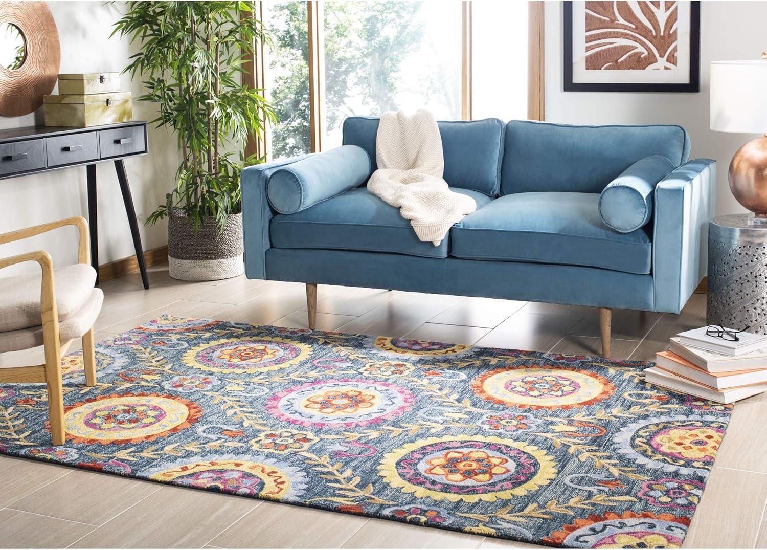 Suzani SZN374 Hand Hooked Area Rug  - Safavieh