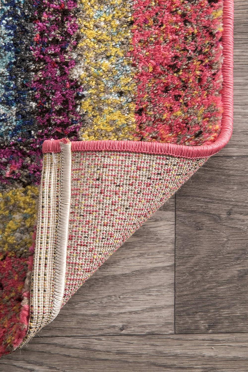 2'6"x10' Hargis Labyrinth Runner Rug Yellow - nuLOOM: Geometric Vintage Indoor Runner, Low Pile, Polypropylene
