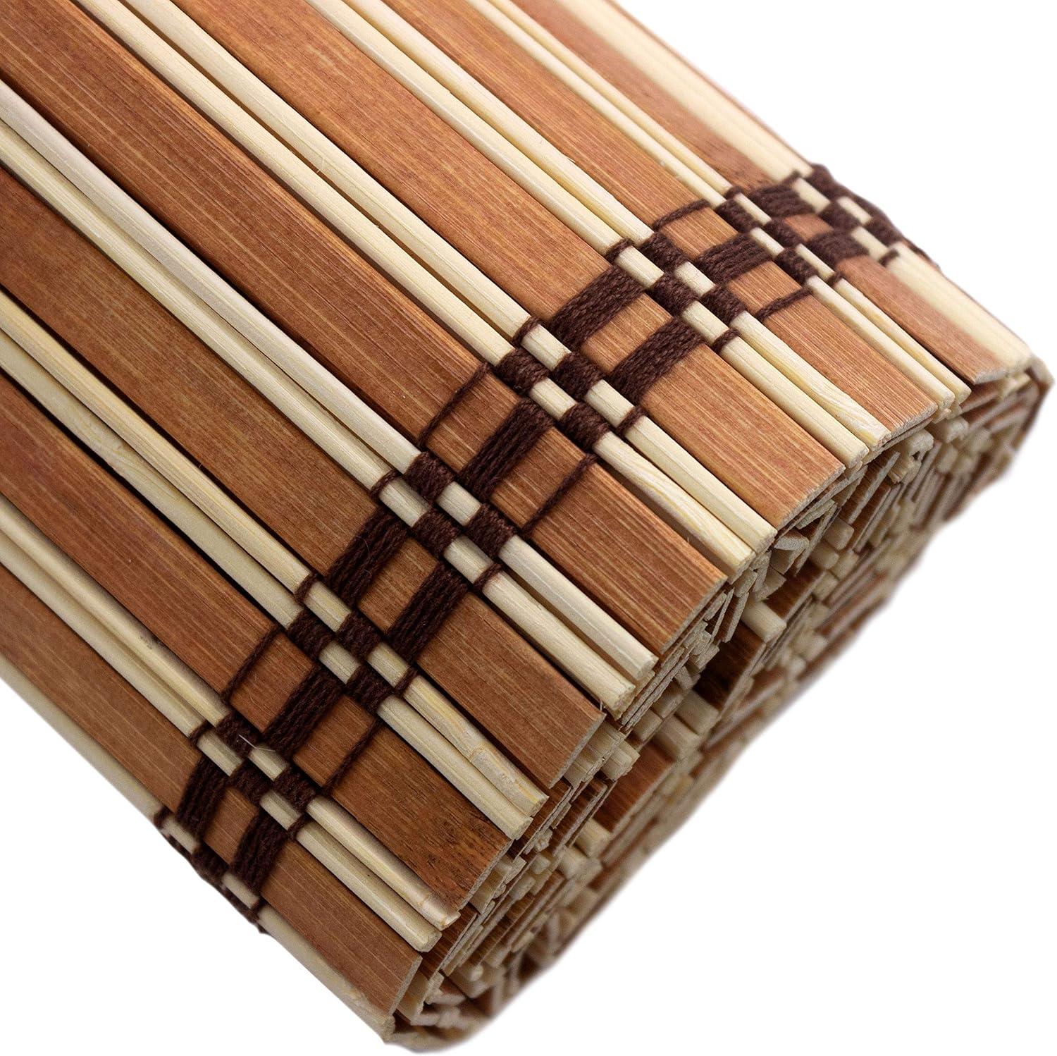 Burnt Bamboo Cordless Window Shade - Two-tone Honey 48" W