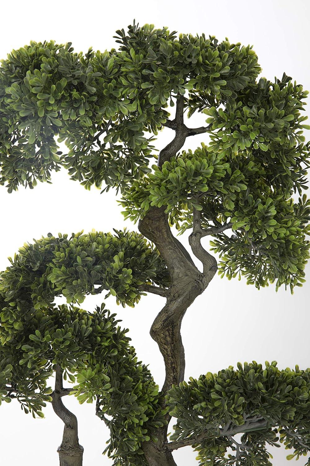 Vintage Home Artificial Faux Vintage Real Touch 53" Tall Bonsai Tree with Fiberstone Planter, Indoor and Outdoor use