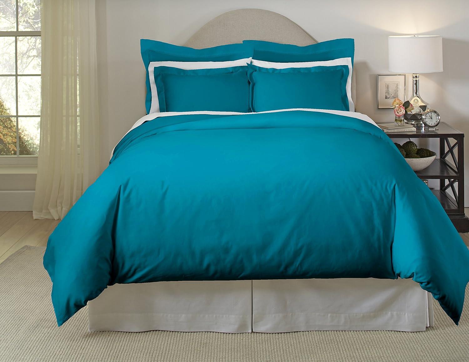 Teal 620 Thread Count Cotton Sateen King/Cal King Duvet Set