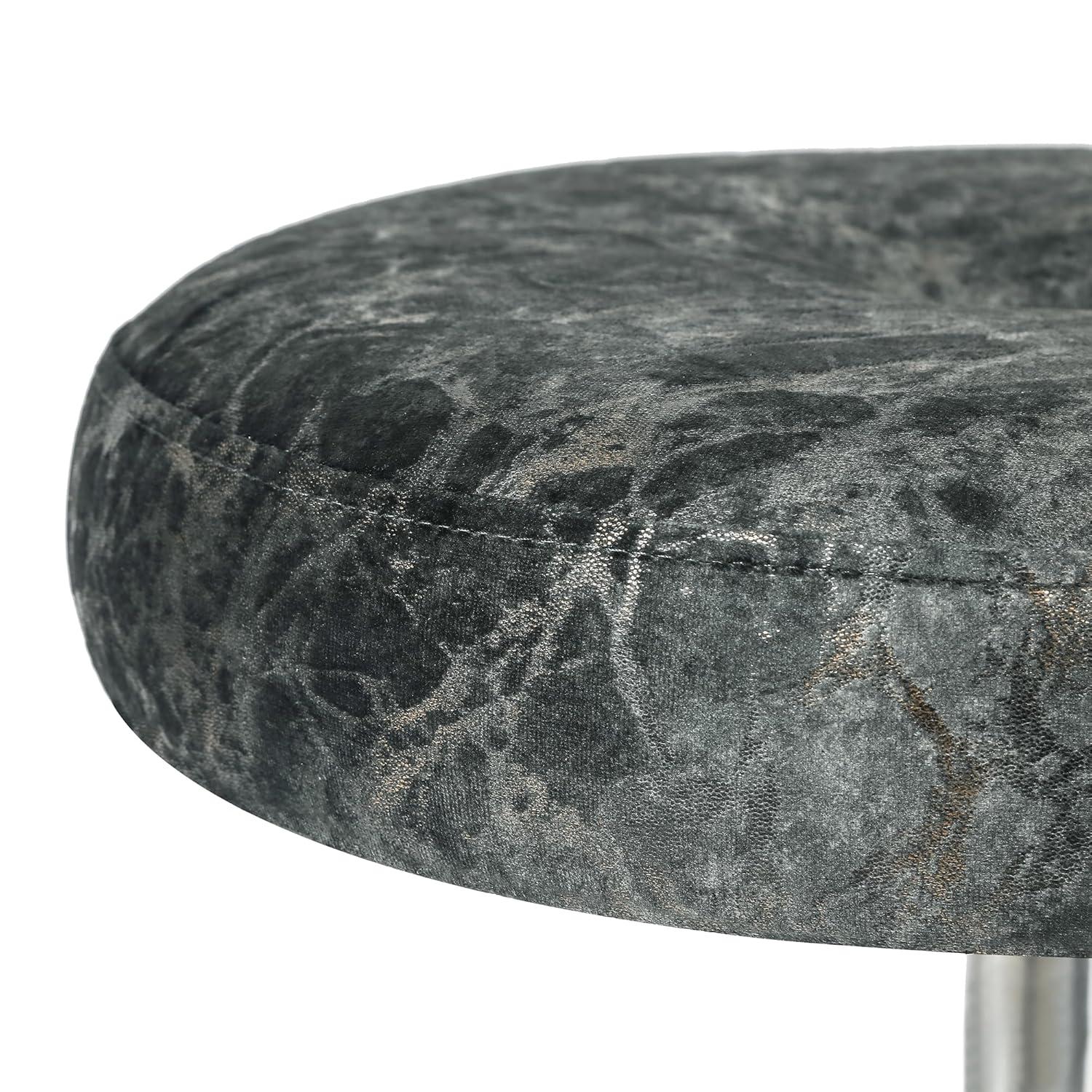 16” Round Adjustable Vanity Stool, Pink Vanity Chair for Makeup Room, Modern Vanity Chair with Velvet Fabric & Metal Base.