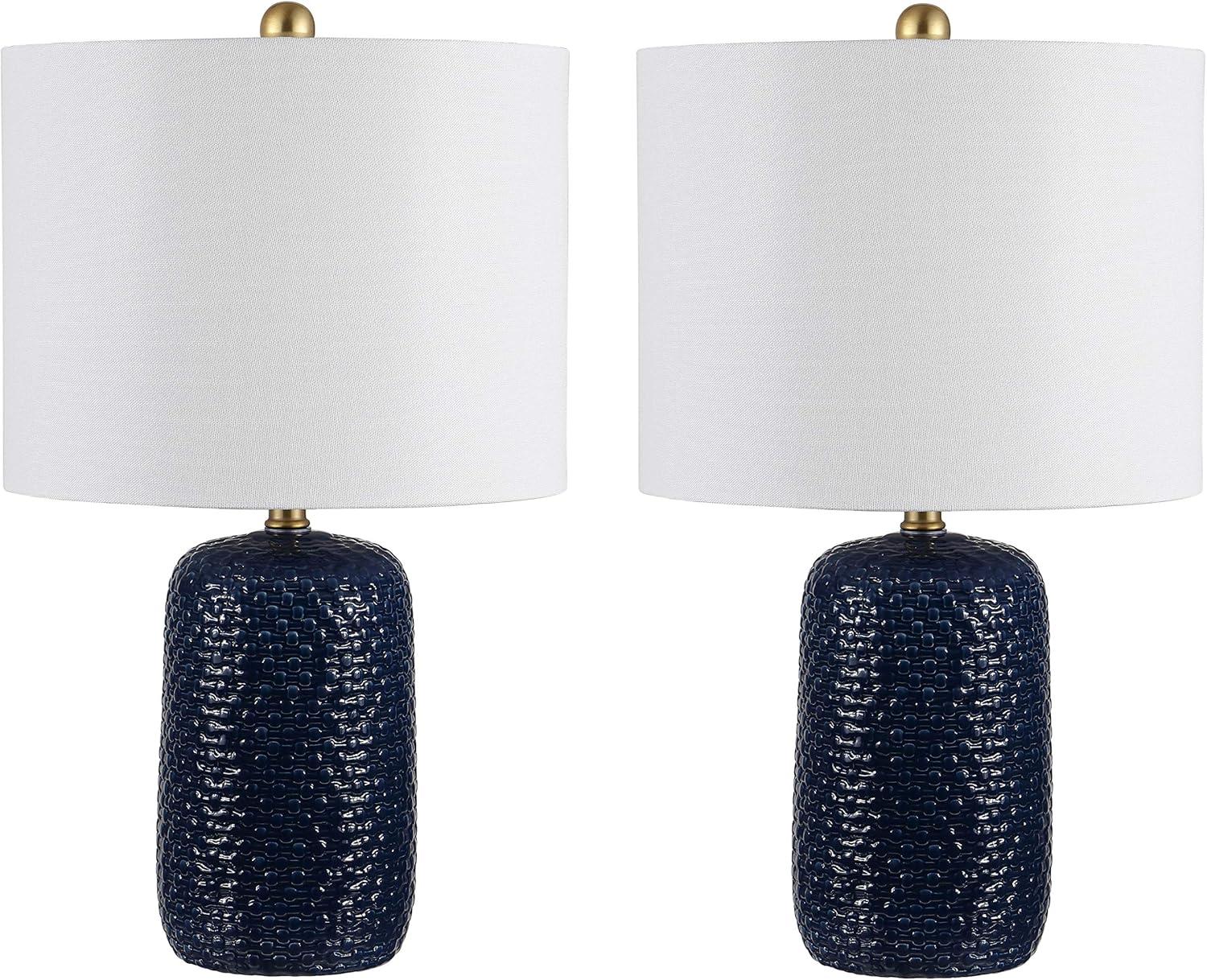 Huxley Ceramic Table Lamp (Set of 2) - Navy Blue - Safavieh.