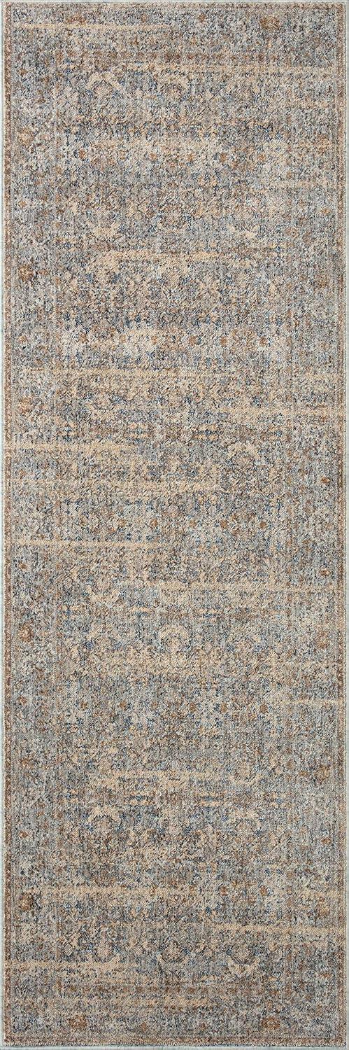 Blake Ocean and Mocha Distressed Synthetic Area Rug 11'-6" x 15'-7"