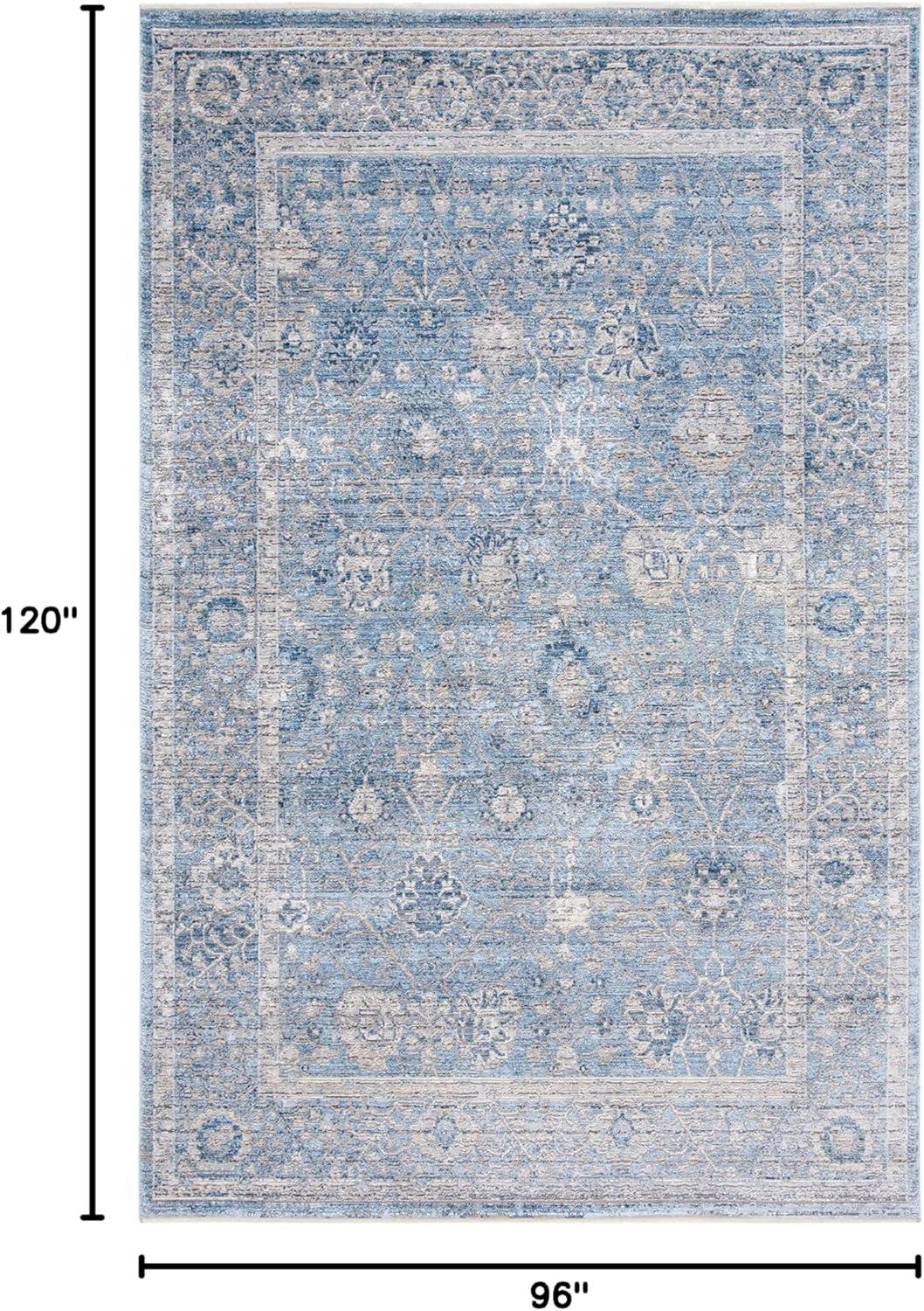 SAFAVIEH Dream Collection 8' x 10' Grey / Turquoise DRM408J Vintage Oriental Distressed Premium Viscose Area Rug