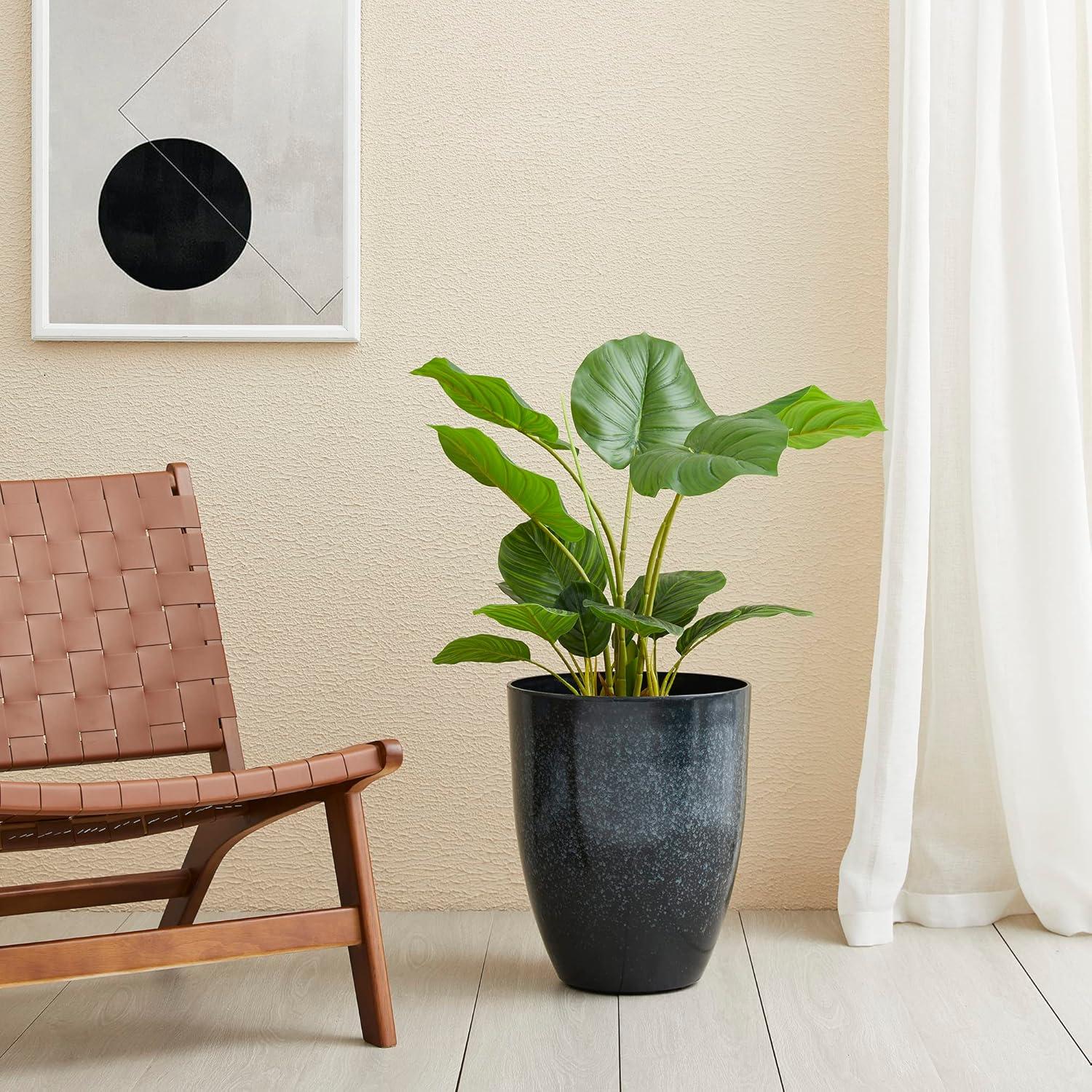 Eco-Friendly Sand Beige Tall Planter Duo for Indoor & Outdoor