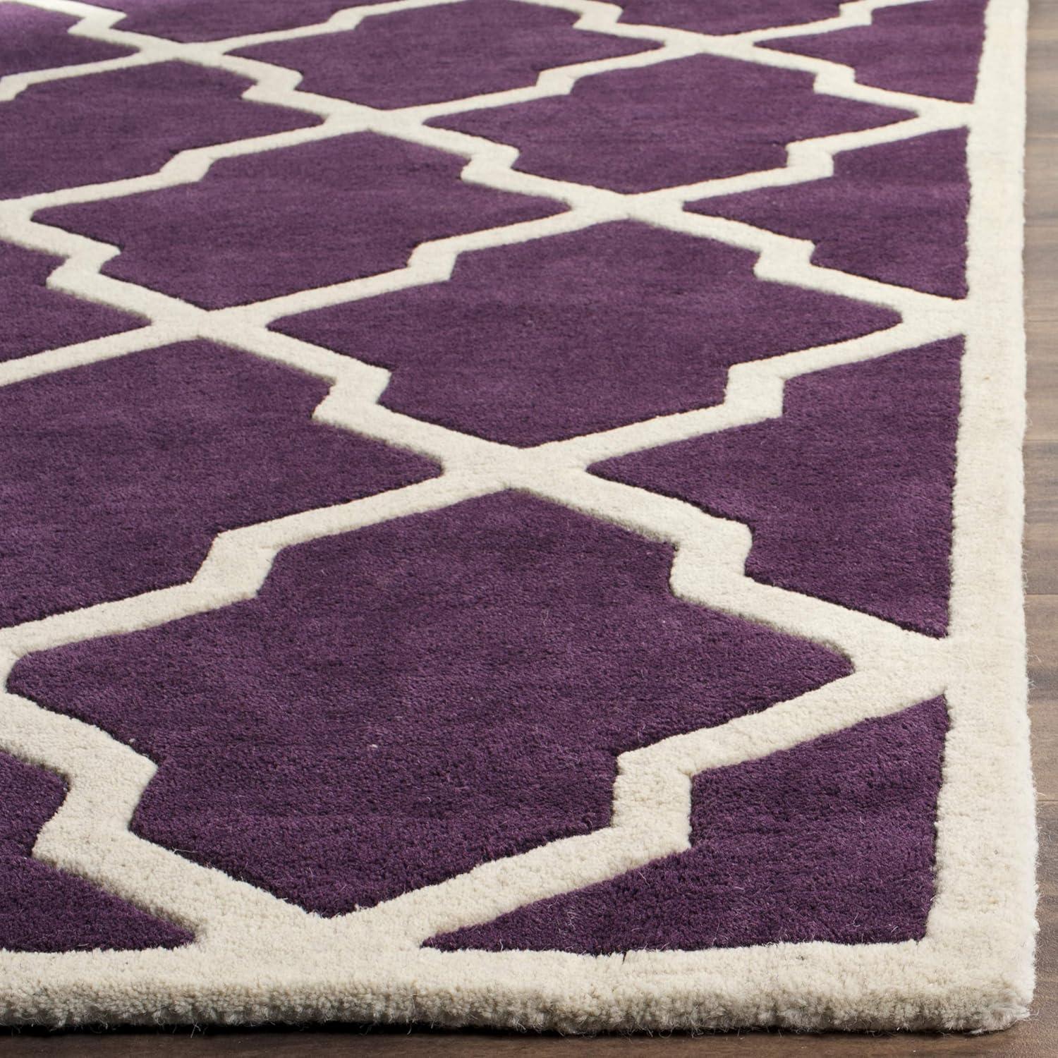 Chatham CHT735 Hand Tufted Accent Rug Purple / Ivory 3' X 5' - Safavieh.