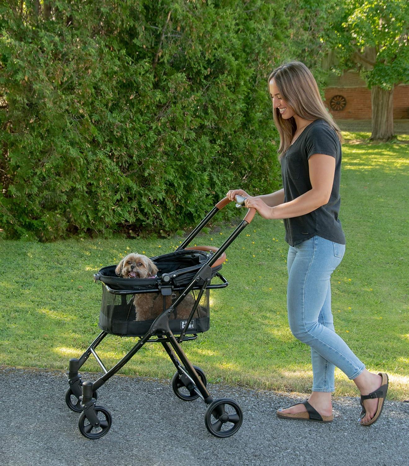 Jet Black 3-in-1 Pet Stroller, Carrier, and Booster Seat